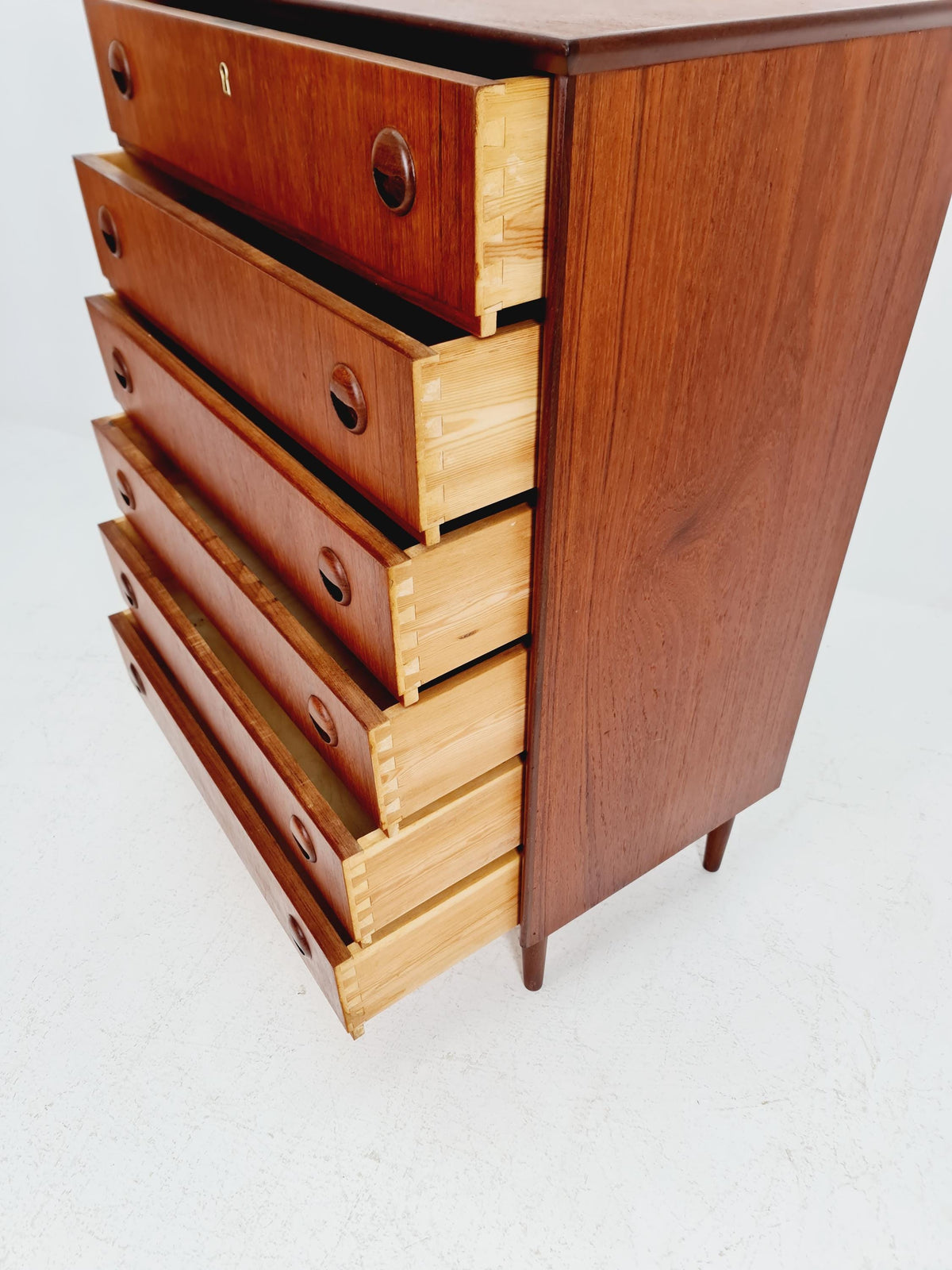 Midcentury danish design chest of drawers tallboy 1960s