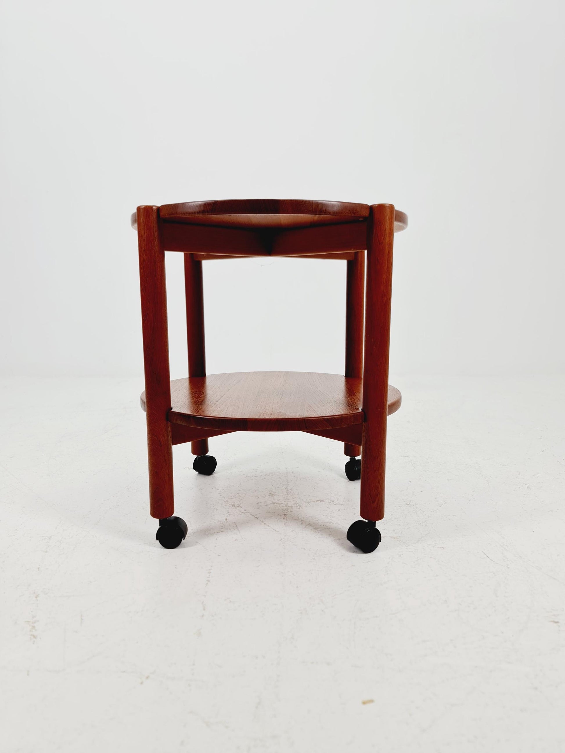 Vintage danish mid century trolley bar cart in solid teak By Saling Stolfabrik Möbler, 1960s