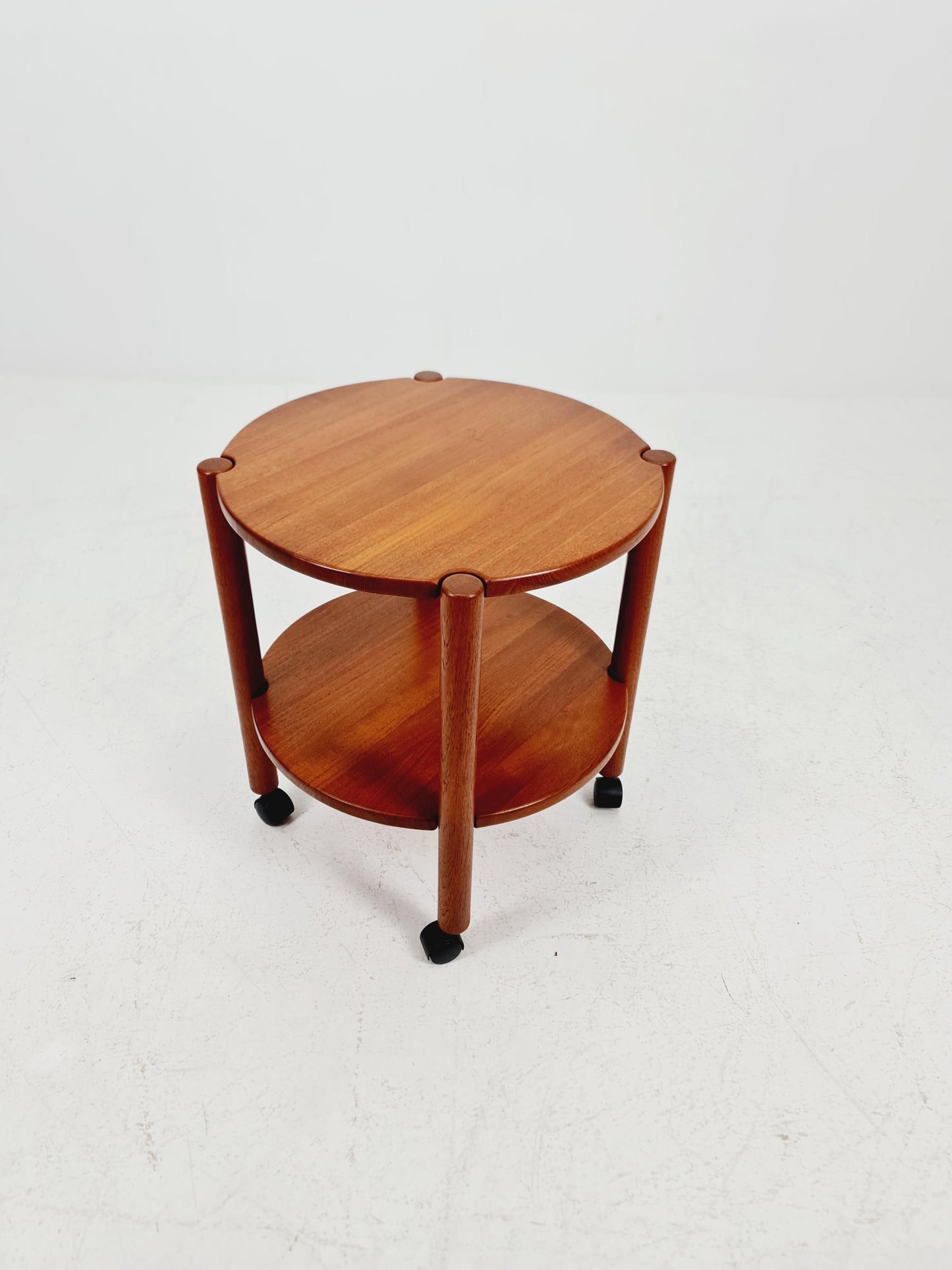 Vintage danish mid century trolley bar cart in solid teak By Saling Stolfabrik Möbler, 1960s
