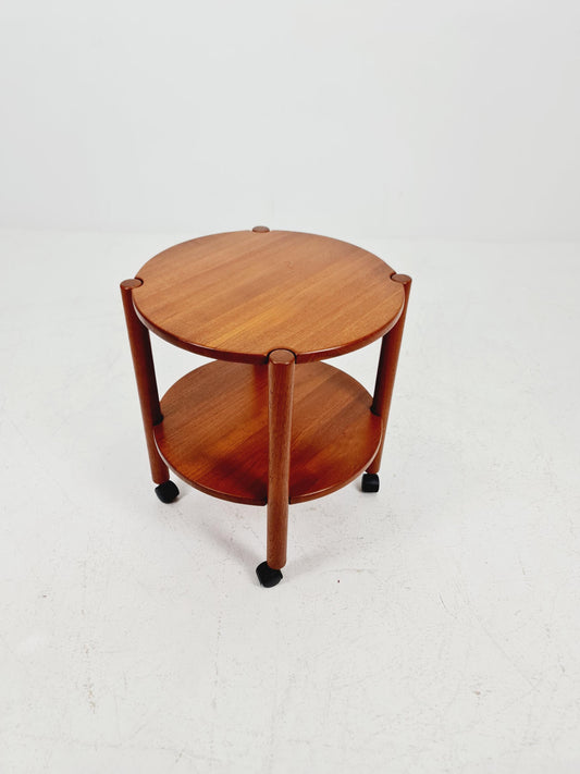 Vintage danish mid century trolley bar cart in solid teak By Saling Stolfabrik Möbler, 1960s
