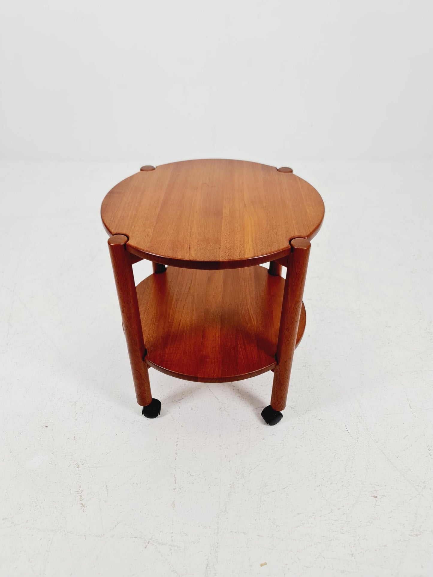 Vintage danish mid century trolley bar cart in solid teak By Saling Stolfabrik Möbler, 1960s