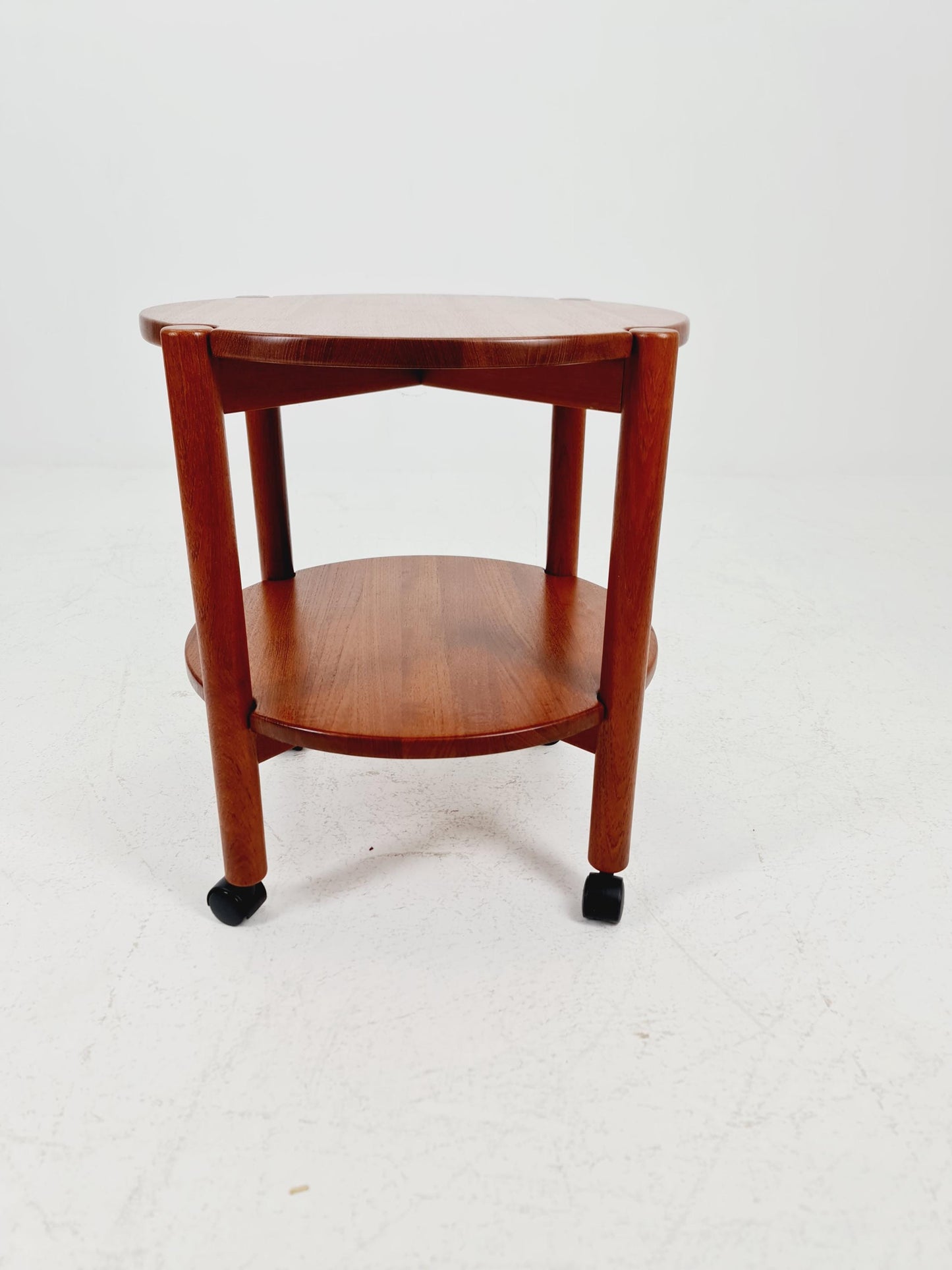 Vintage danish mid century trolley bar cart in solid teak By Saling Stolfabrik Möbler, 1960s