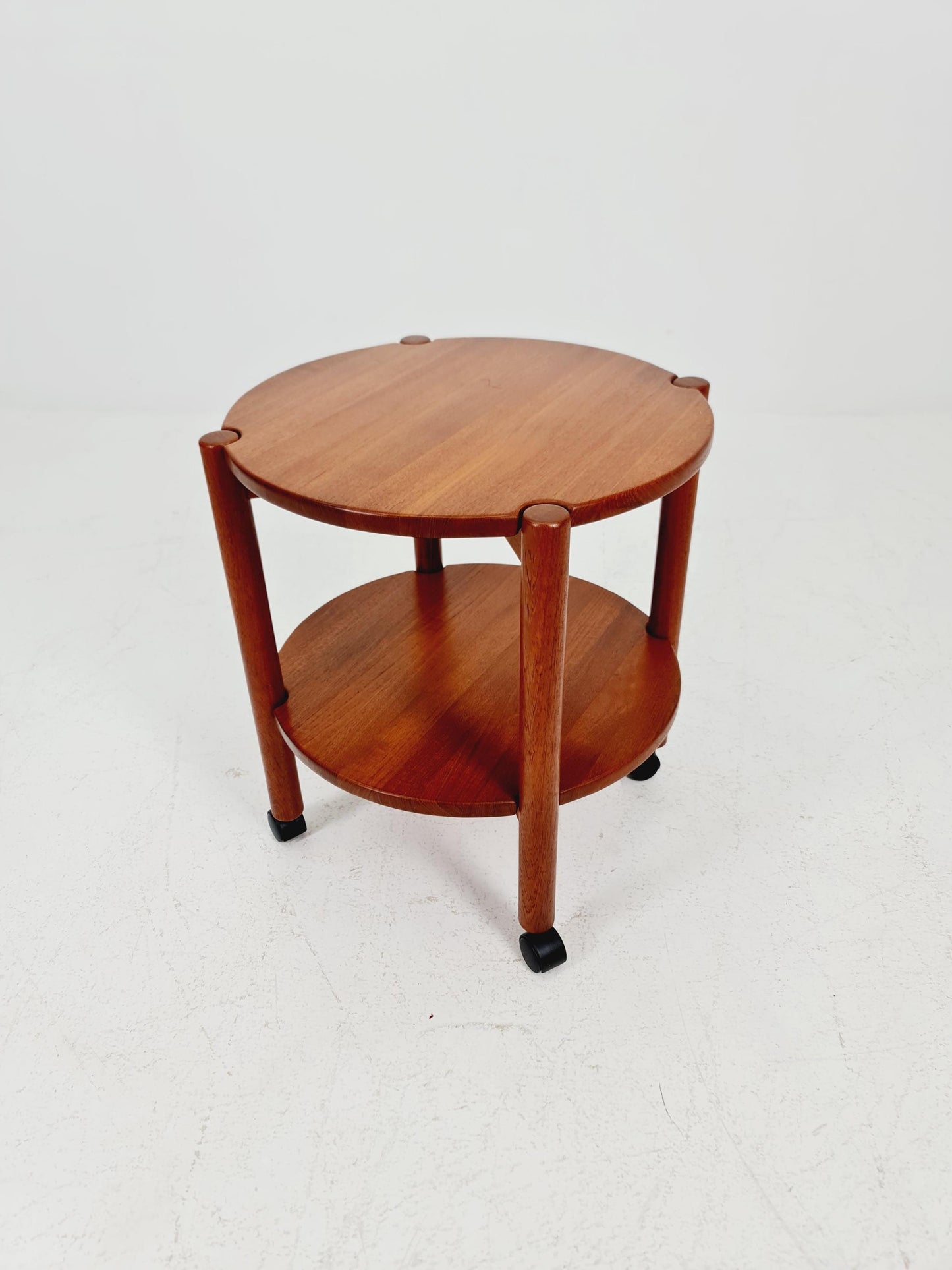 Vintage danish mid century trolley bar cart in solid teak By Saling Stolfabrik Möbler, 1960s