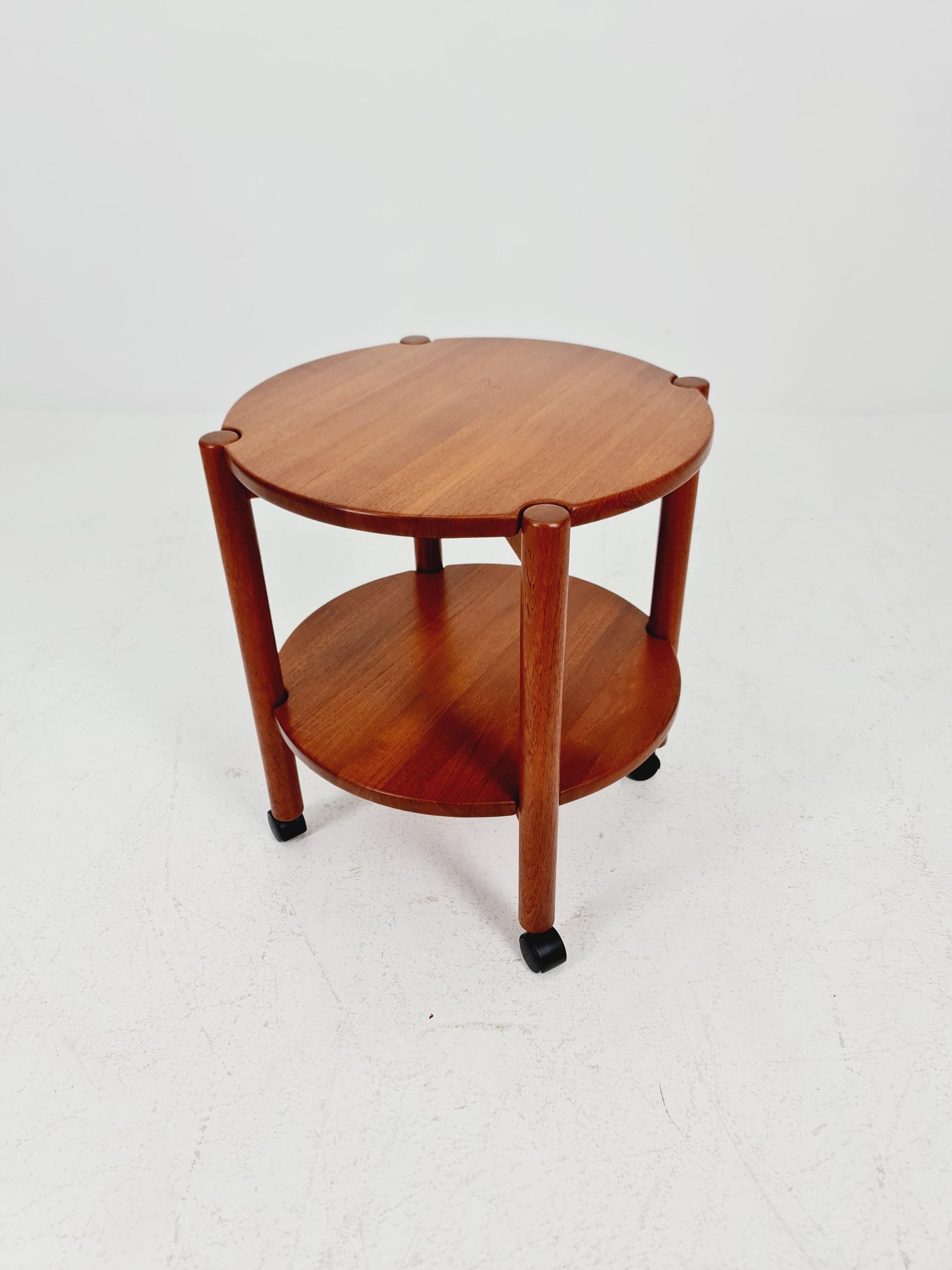 Vintage danish mid century trolley bar cart in solid teak By Saling Stolfabrik Möbler, 1960s