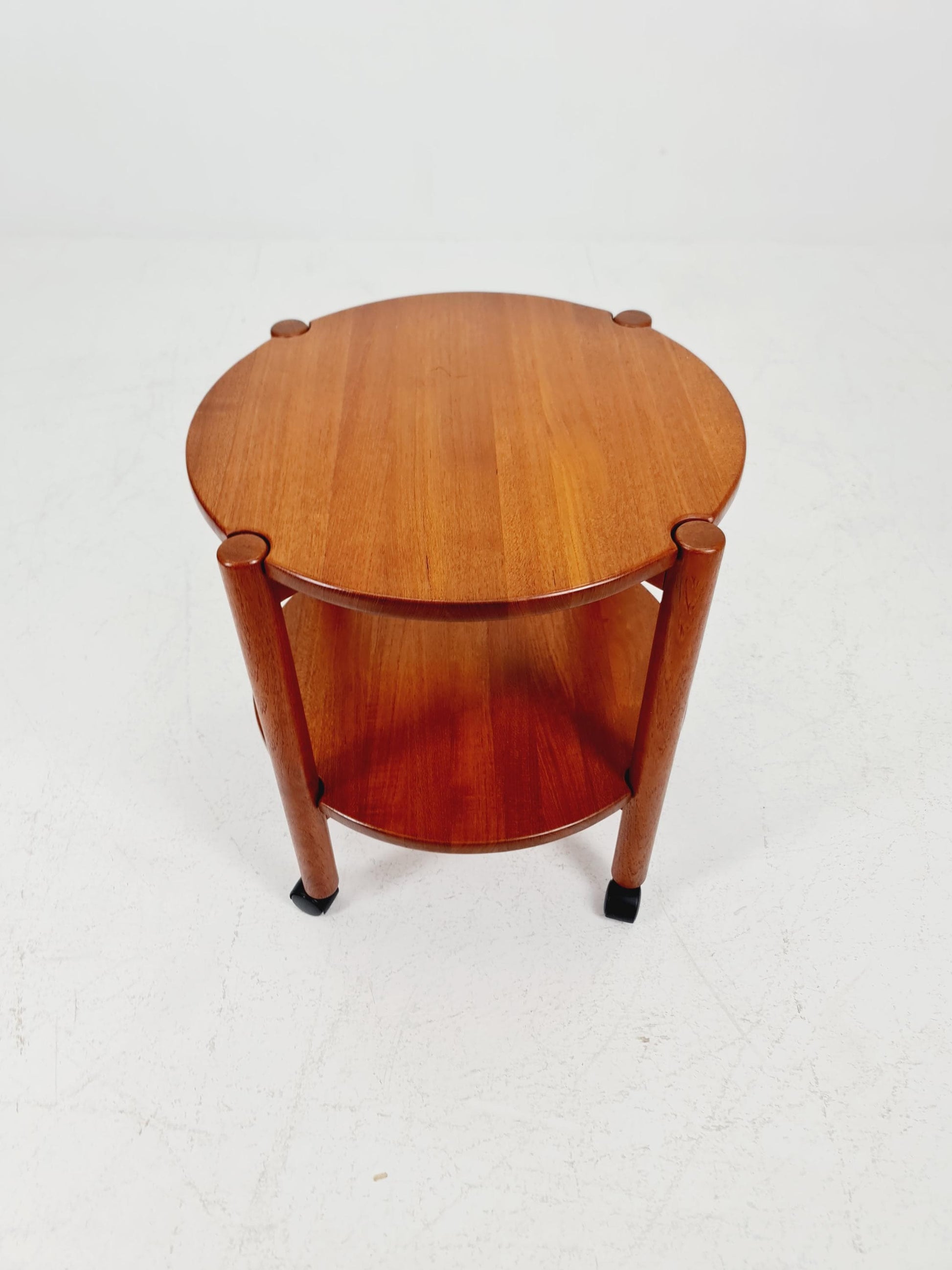 Vintage danish mid century trolley bar cart in solid teak By Saling Stolfabrik Möbler, 1960s