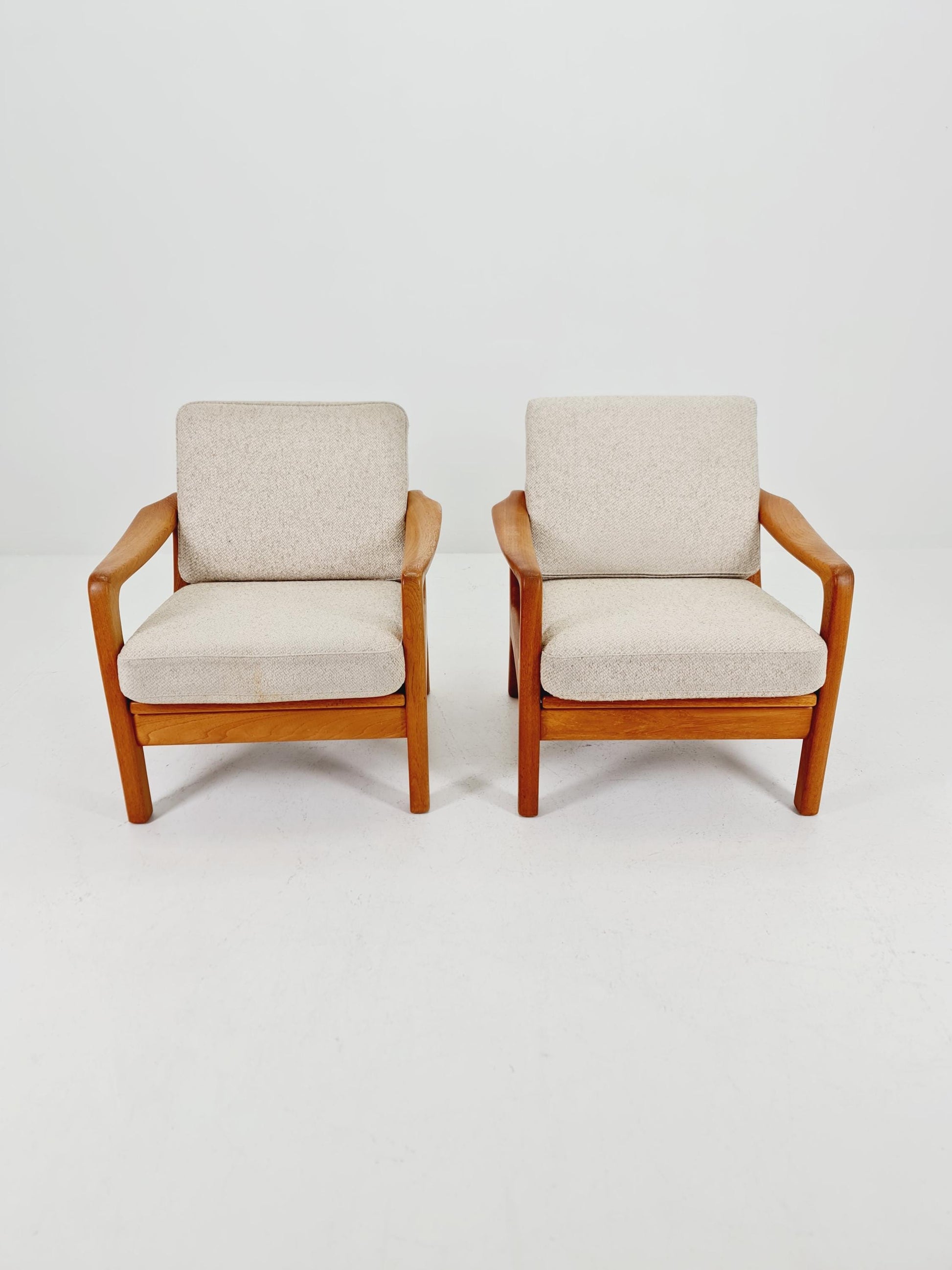 Mid century Danish easy lounge chairs by Juul Kristensen , 1970s, Set of 2