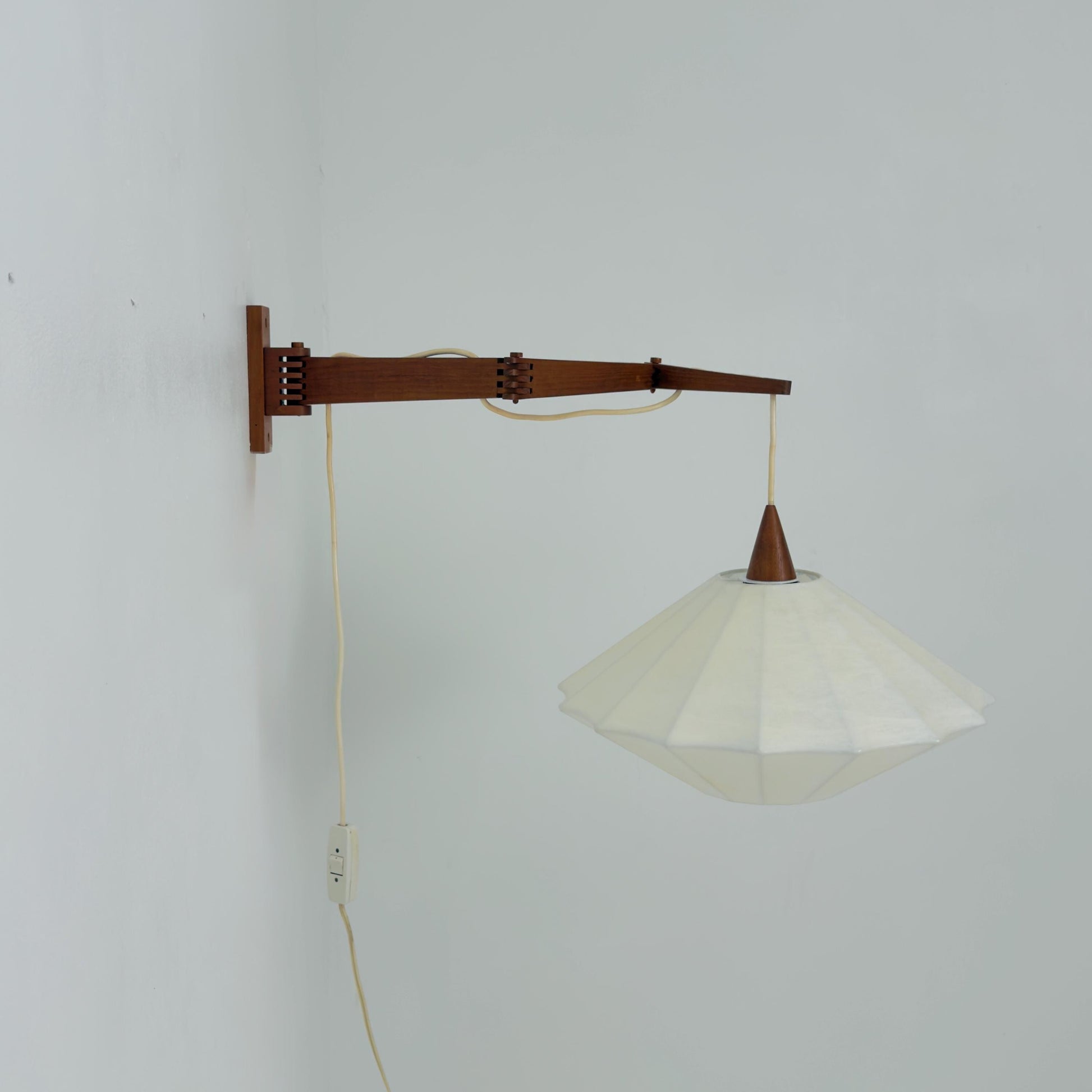 Rare Mid Century Modern Cocoon Wall Lamp Germany 1960s