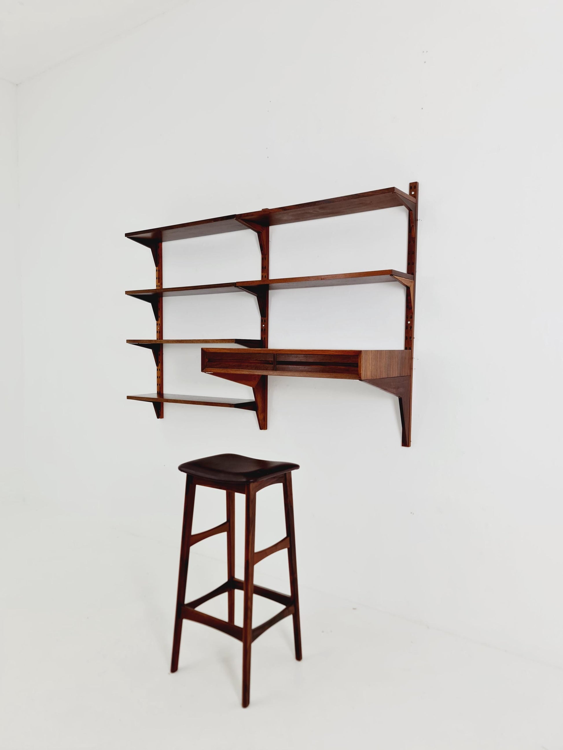 Midcentury Danish Rosewood Shelving Unit With Desk , by Poul Cadovius, 1960s