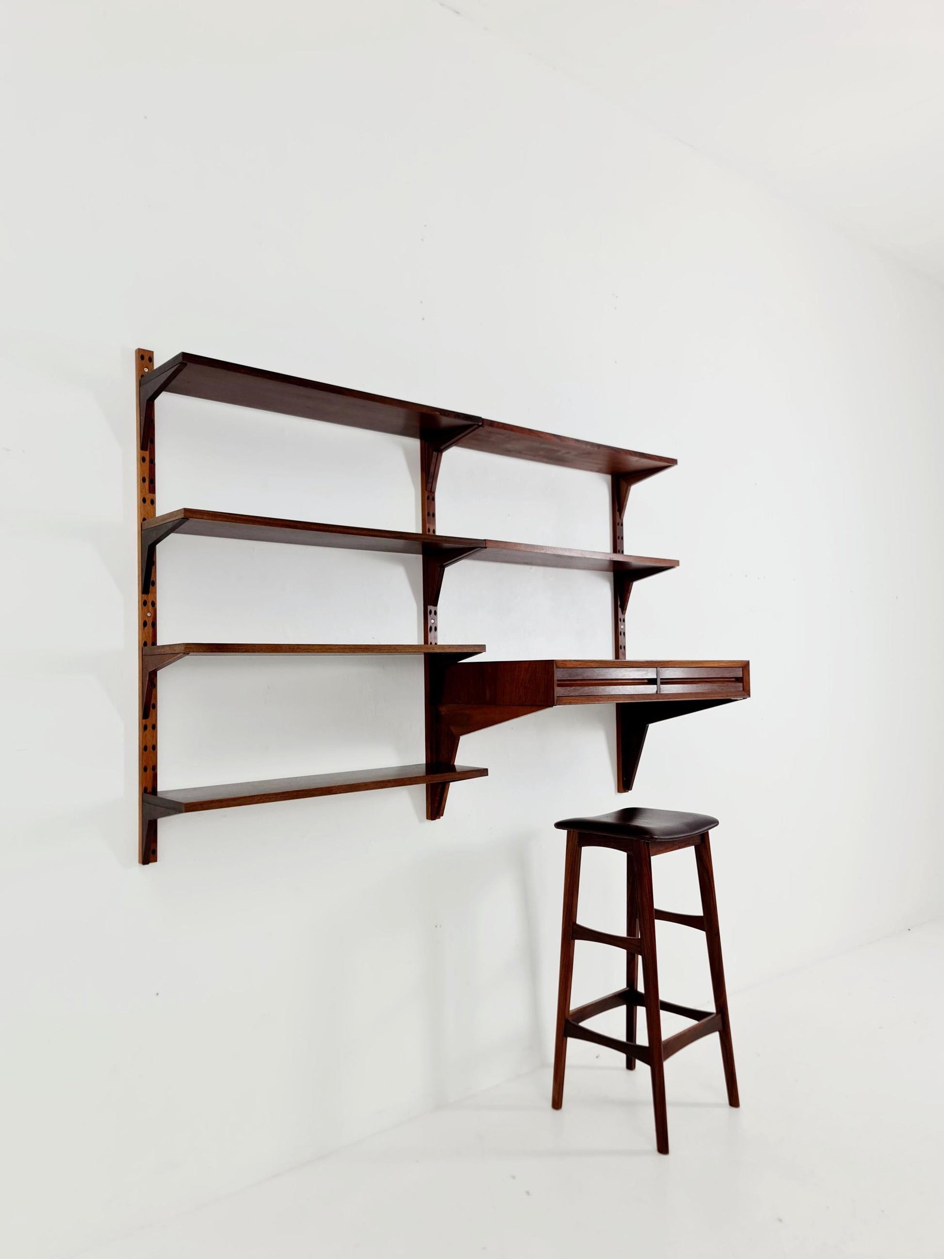 Midcentury Danish Rosewood Shelving Unit With Desk , by Poul Cadovius, 1960s