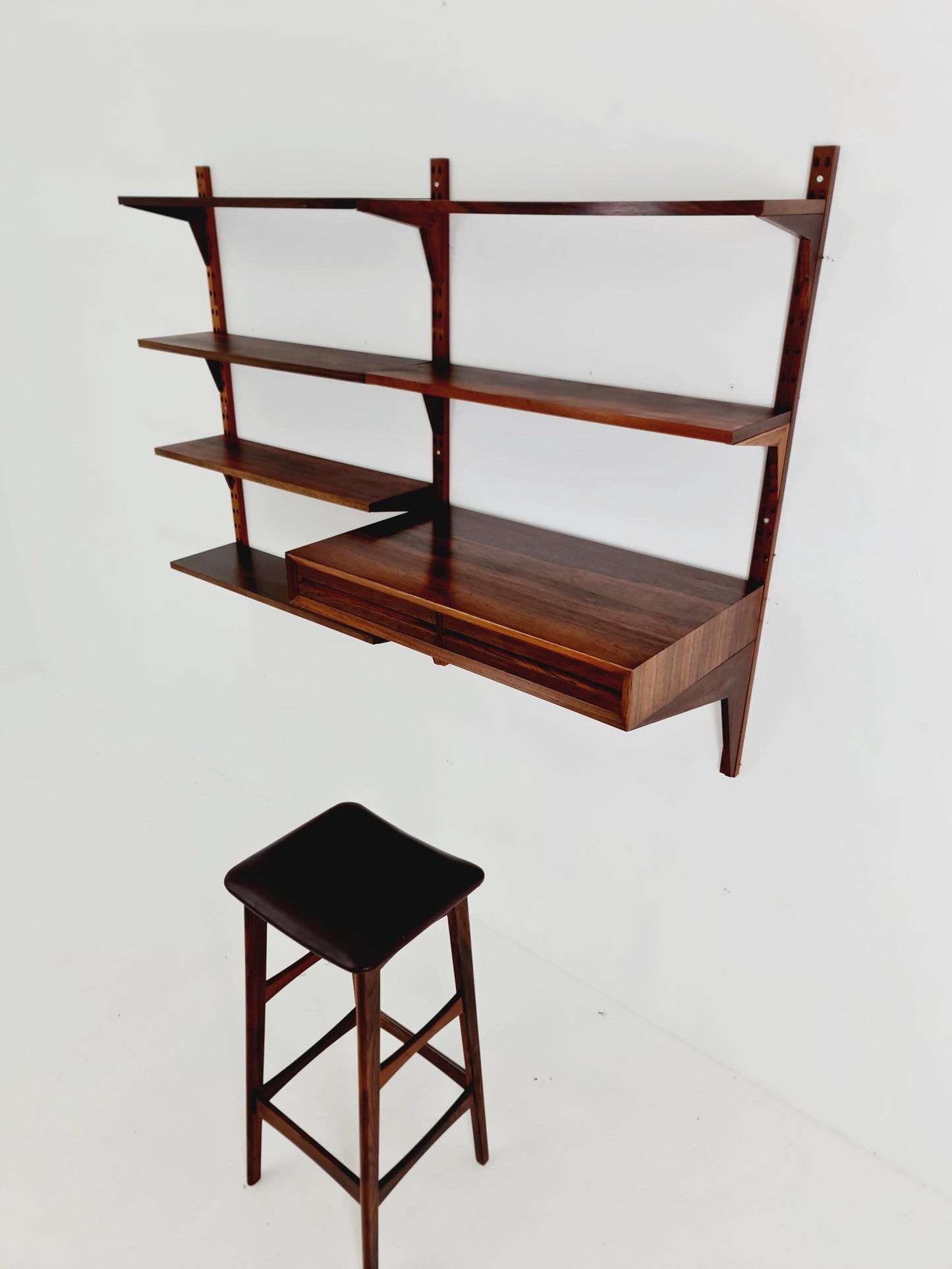 Midcentury Danish Rosewood Shelving Unit With Desk , by Poul Cadovius, 1960s