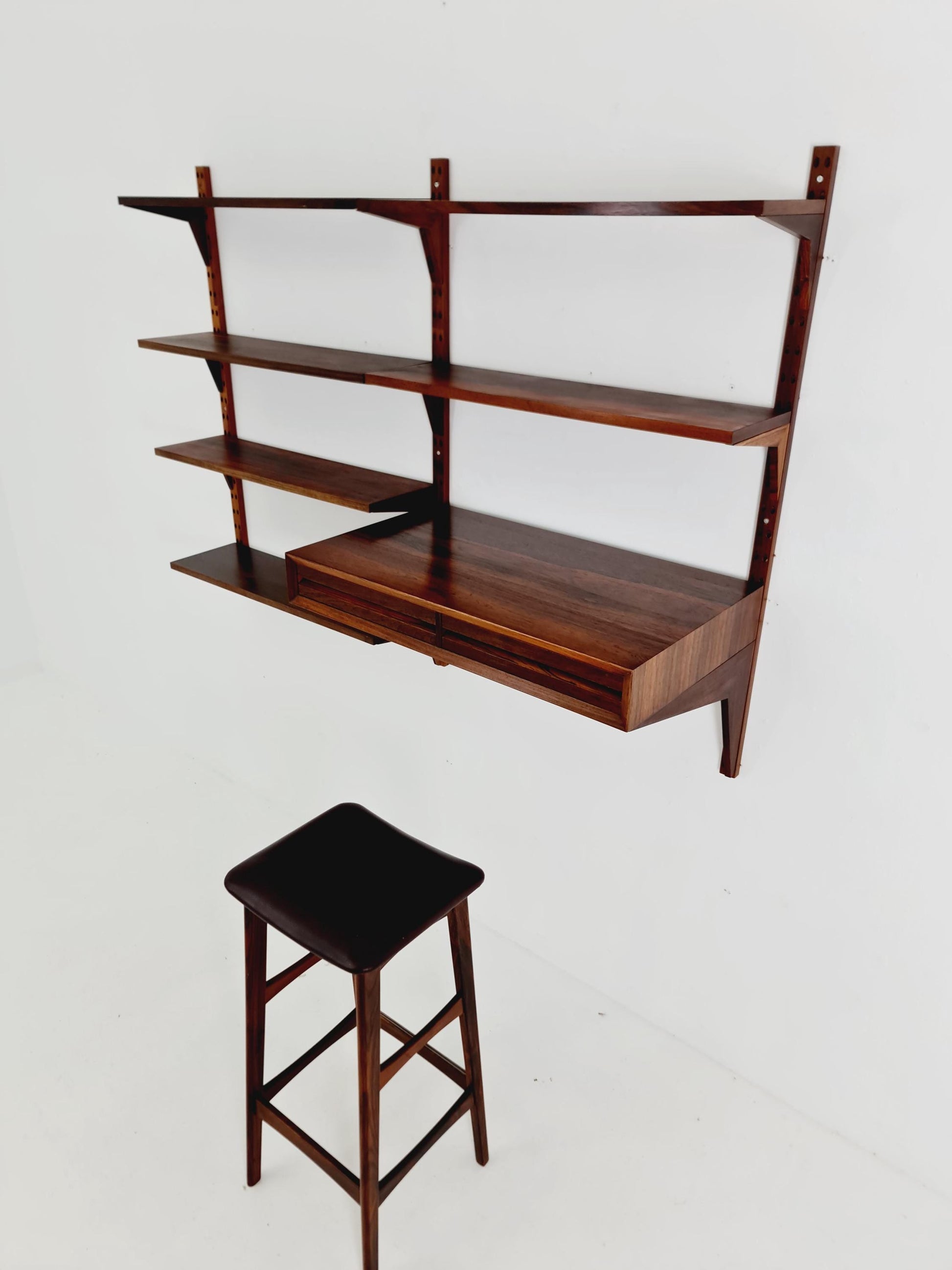 Midcentury Danish Rosewood Shelving Unit With Desk , by Poul Cadovius, 1960s