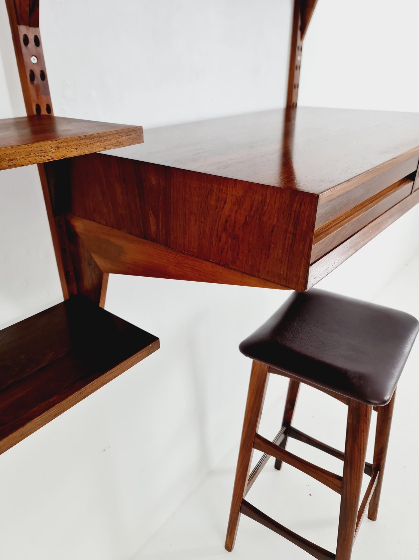 Midcentury Danish Rosewood Shelving Unit With Desk , by Poul Cadovius, 1960s