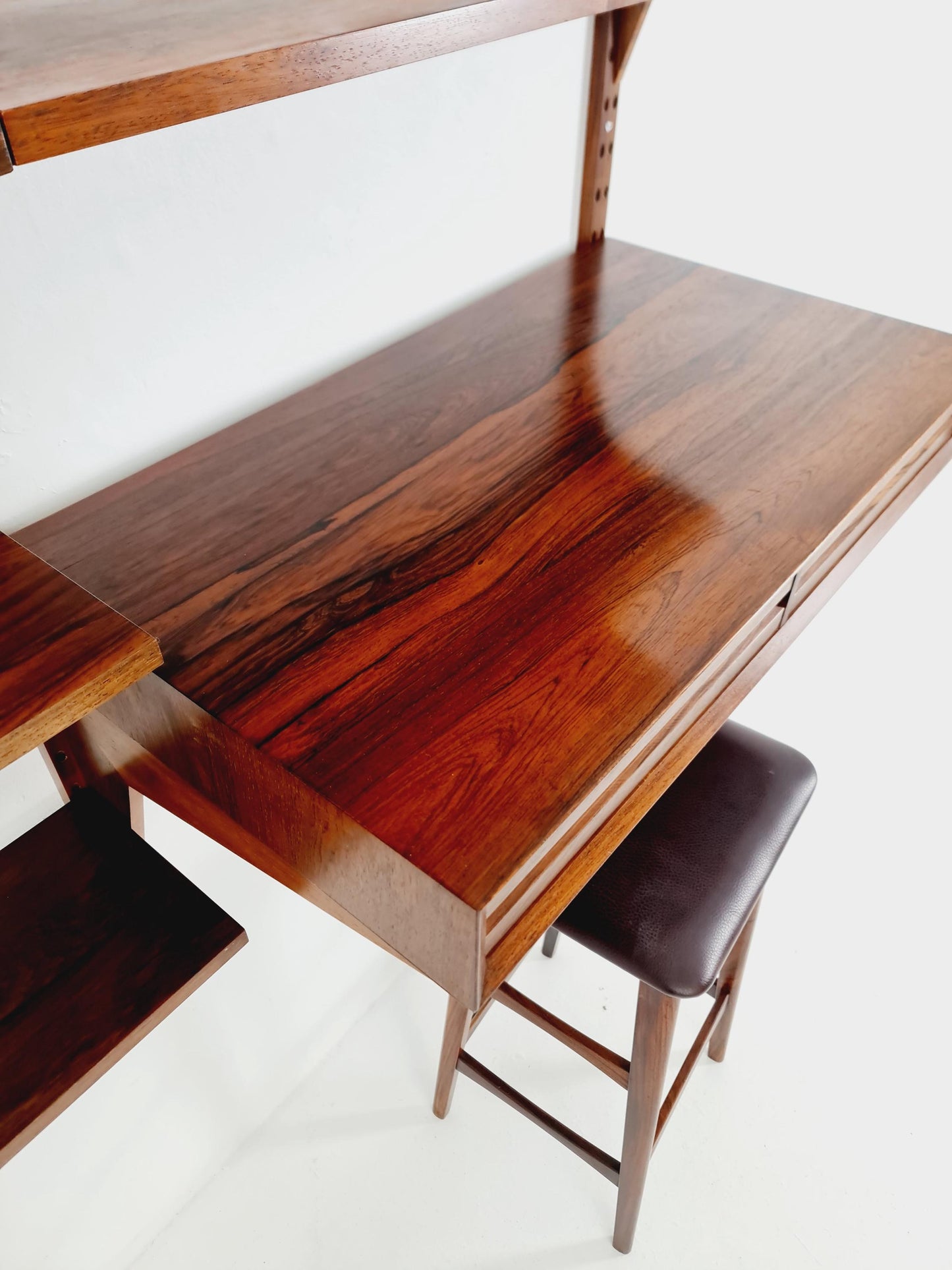 Midcentury Danish Rosewood Shelving Unit With Desk , by Poul Cadovius, 1960s
