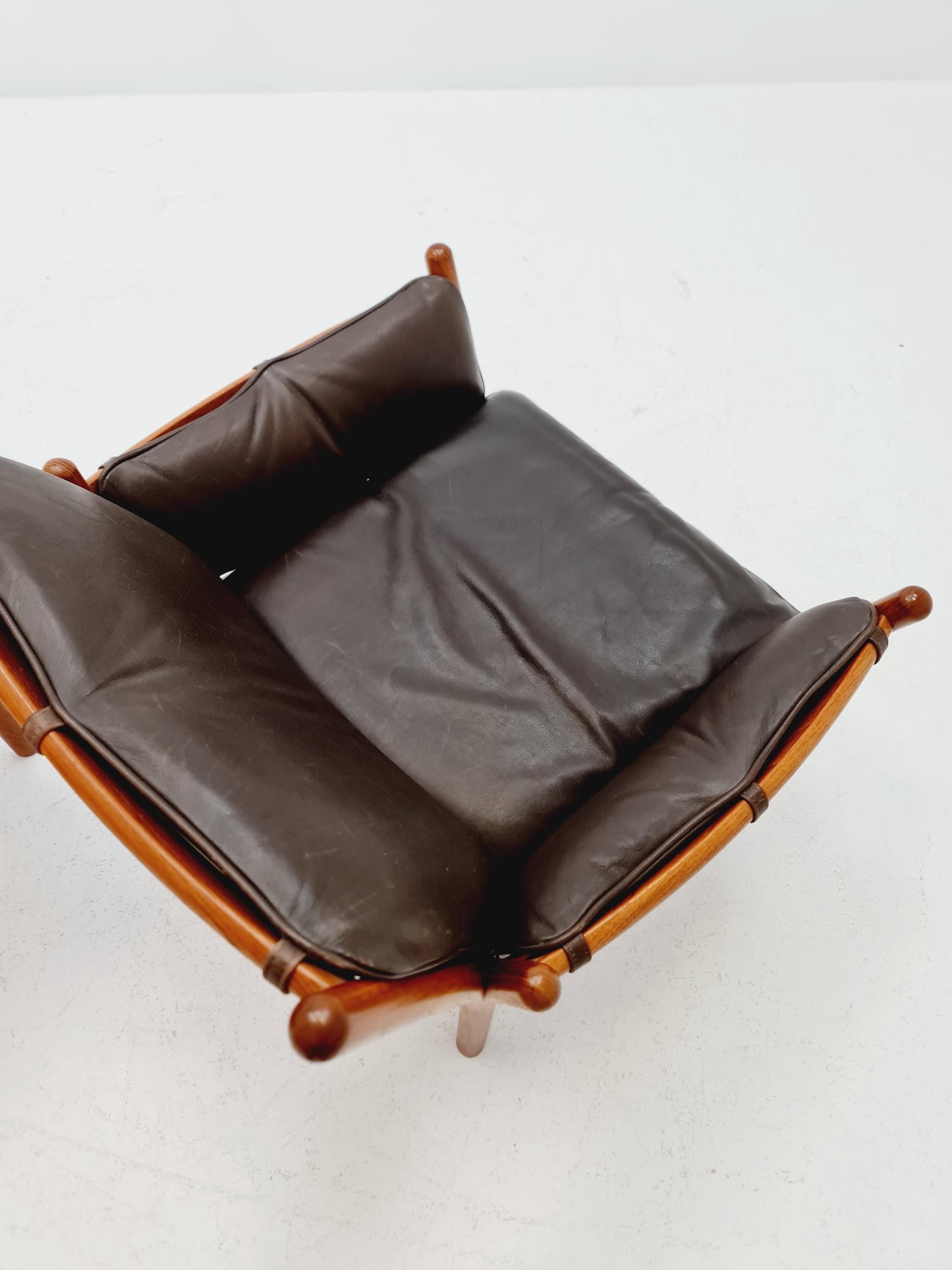Mid century easy lounge chairs by Illum Wikkelso 'Genius' For Silkborg Denamrk 1960s, Set of 2
