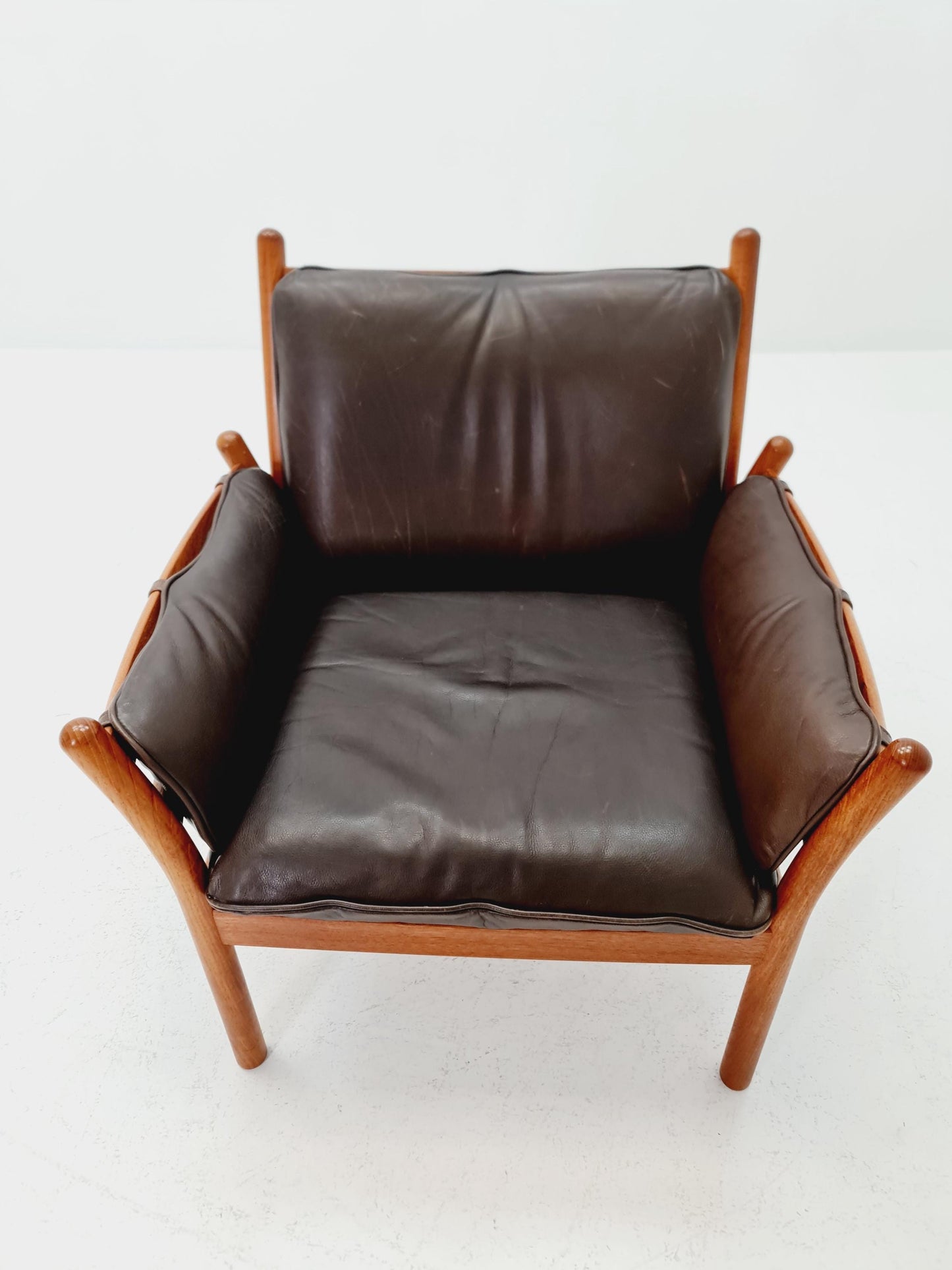 Mid century easy lounge chair by Illum Wikkelso 'Genius' For Silkborg Denamrk 1960s,
