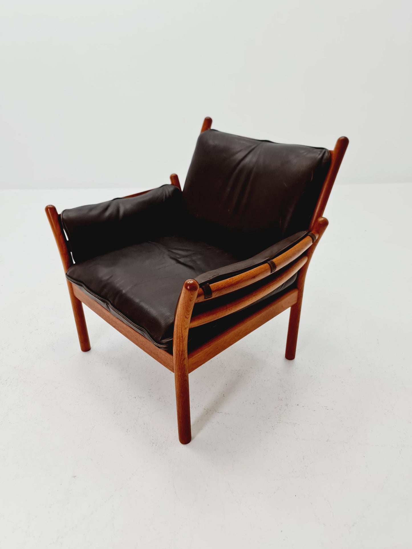 Mid century easy lounge chair by Illum Wikkelso 'Genius' For Silkborg Denamrk 1960s,