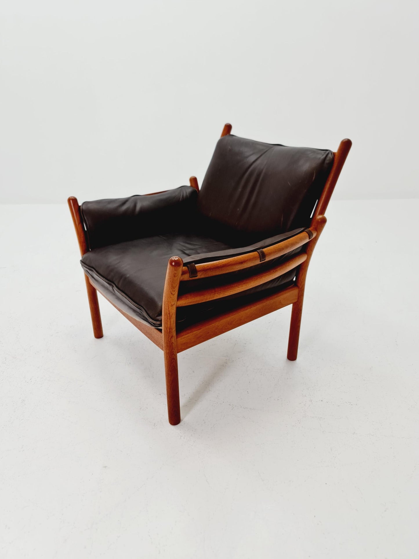 Mid century easy lounge chair by Illum Wikkelso 'Genius' For Silkborg Denamrk 1960s,