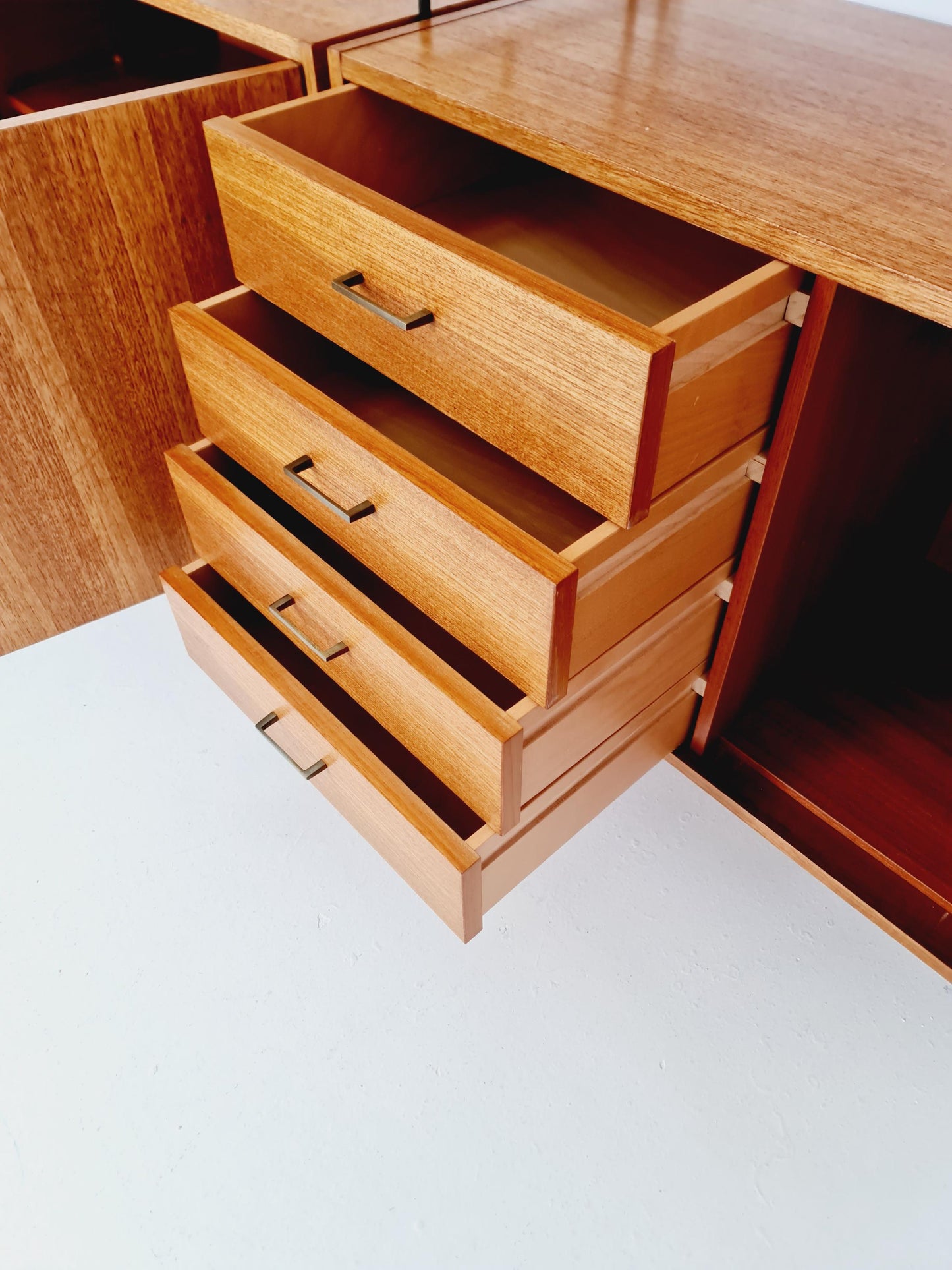 Mid century teak wall shelving unit by Hilker for Omnia, Germany, 1960s