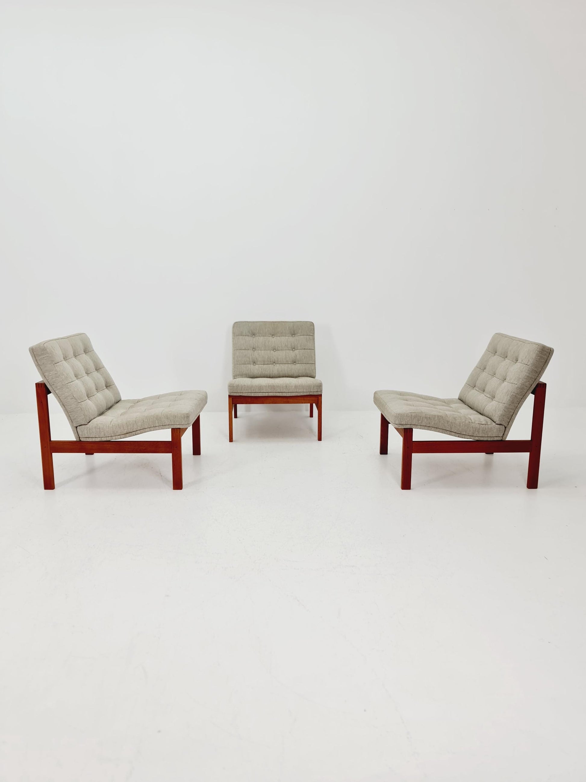 1 of 3 Mid-century Rare Danish teak lounge chairs Ole Gjerlov Knudsen & Torben Lind for France and son , 1960s