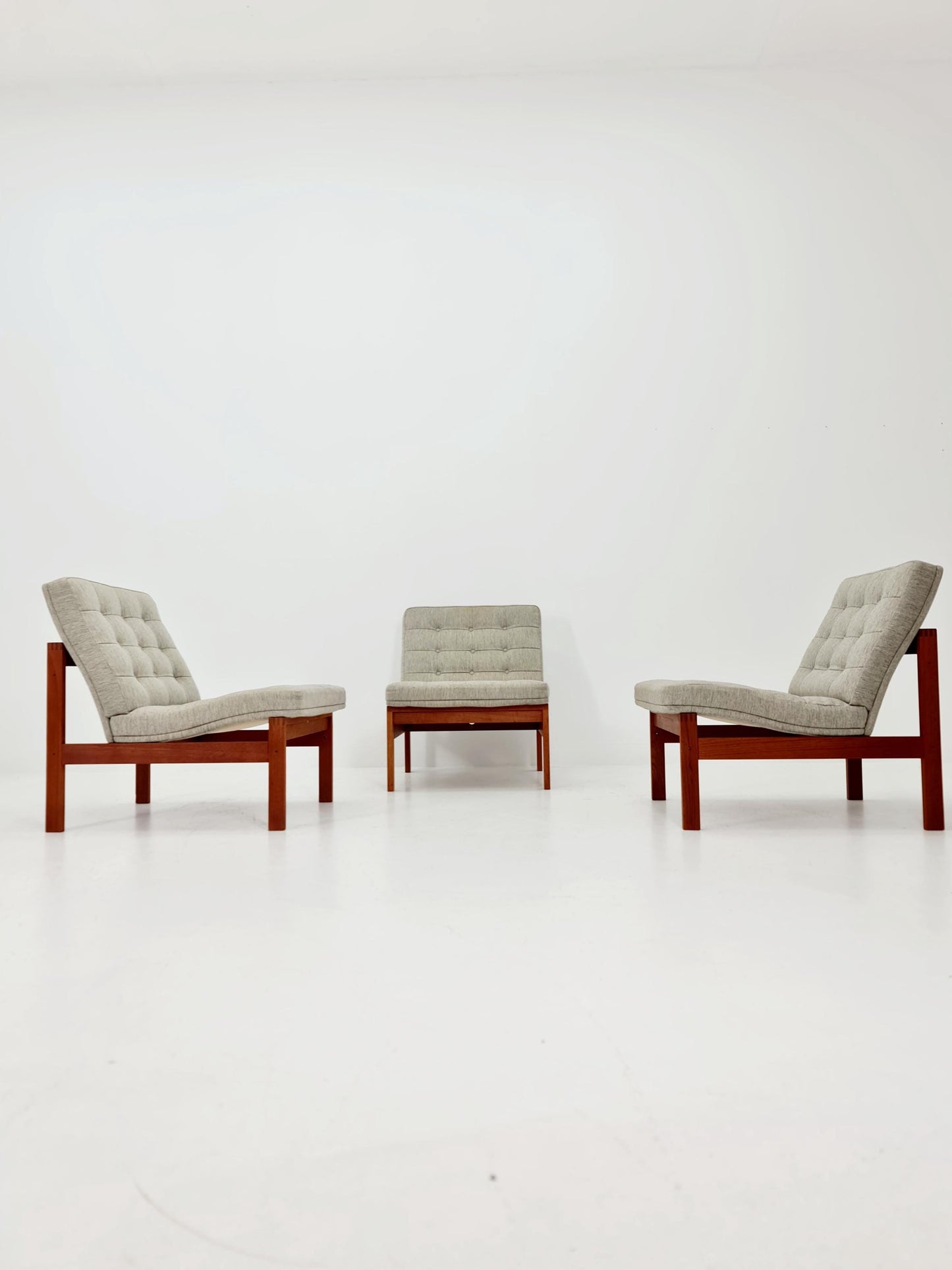 1 of 3 Mid-century Rare Danish teak lounge chairs Ole Gjerlov Knudsen & Torben Lind for France and son , 1960s