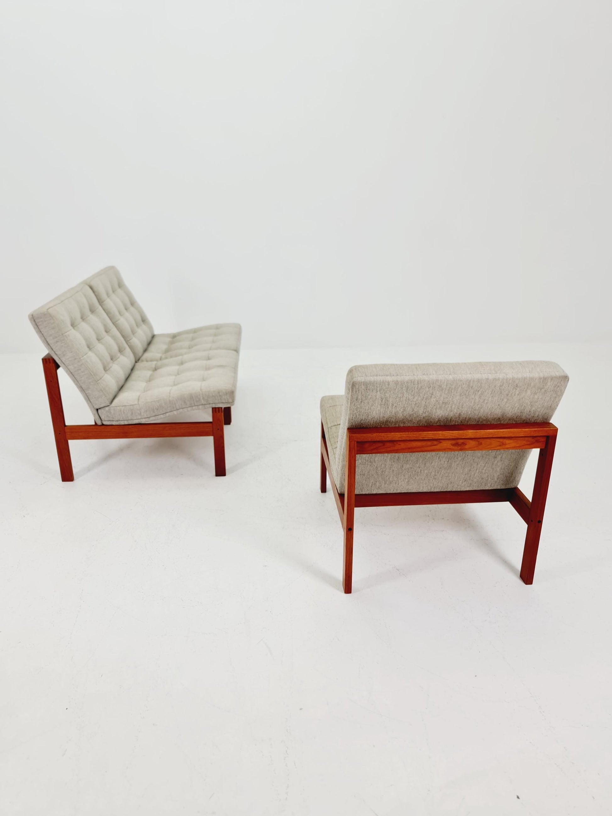 1 of 3 Mid-century Rare Danish teak lounge chairs Ole Gjerlov Knudsen & Torben Lind for France and son , 1960s