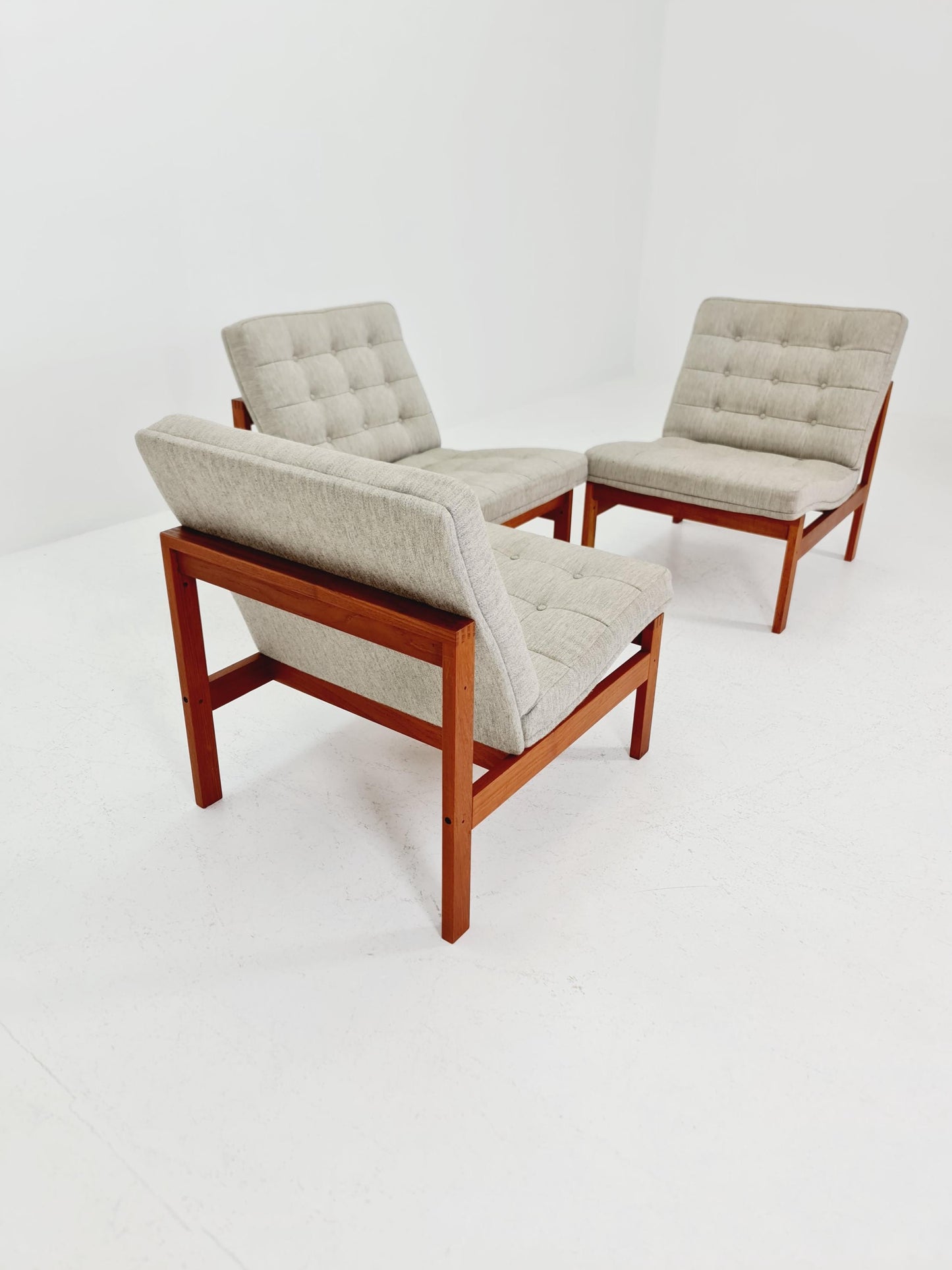 1 of 3 Mid-century Rare Danish teak lounge chairs Ole Gjerlov Knudsen & Torben Lind for France and son , 1960s