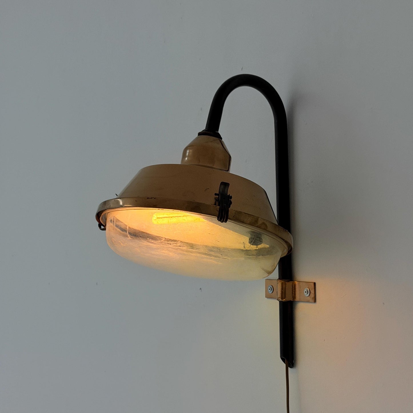 Mid Century Bauhaus Industrial Wall Lamp Hungary 1970s