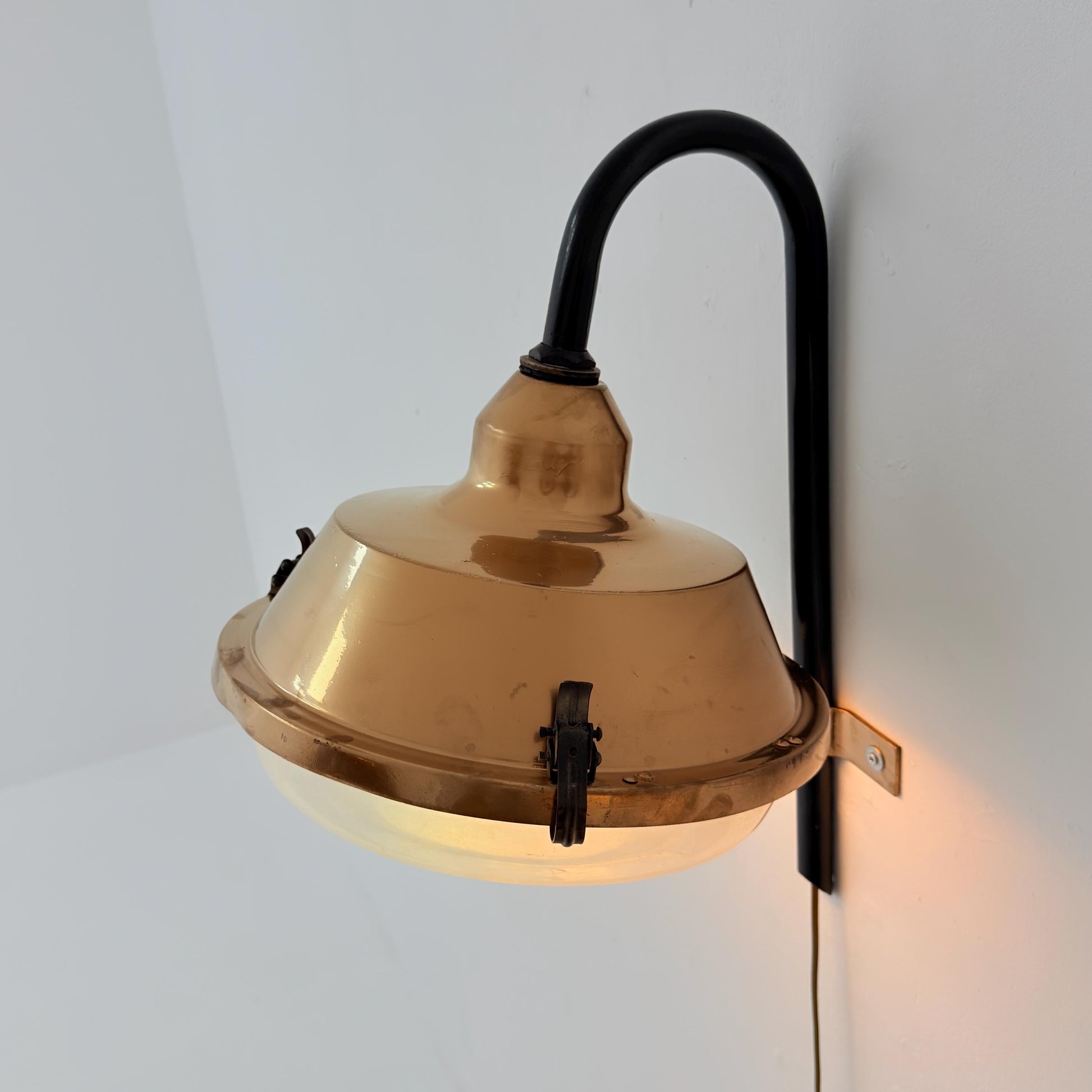 Mid Century Bauhaus Industrial Wall Lamp Hungary 1970s