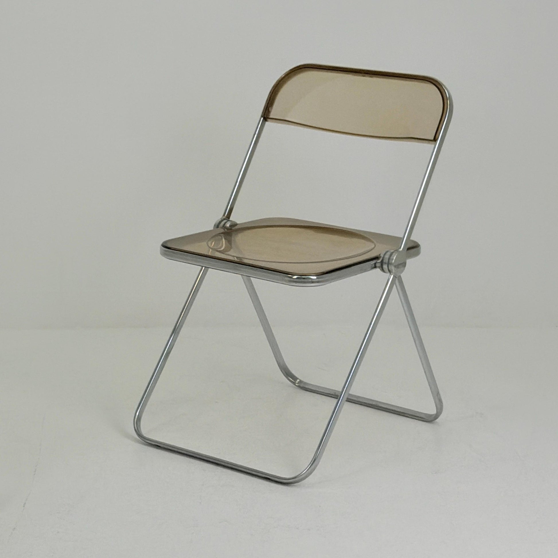 Set of 2 Mid-Century Plia Folding Dining Chairs by Giancarlo Piretti for Castelli, Italy, 1970s