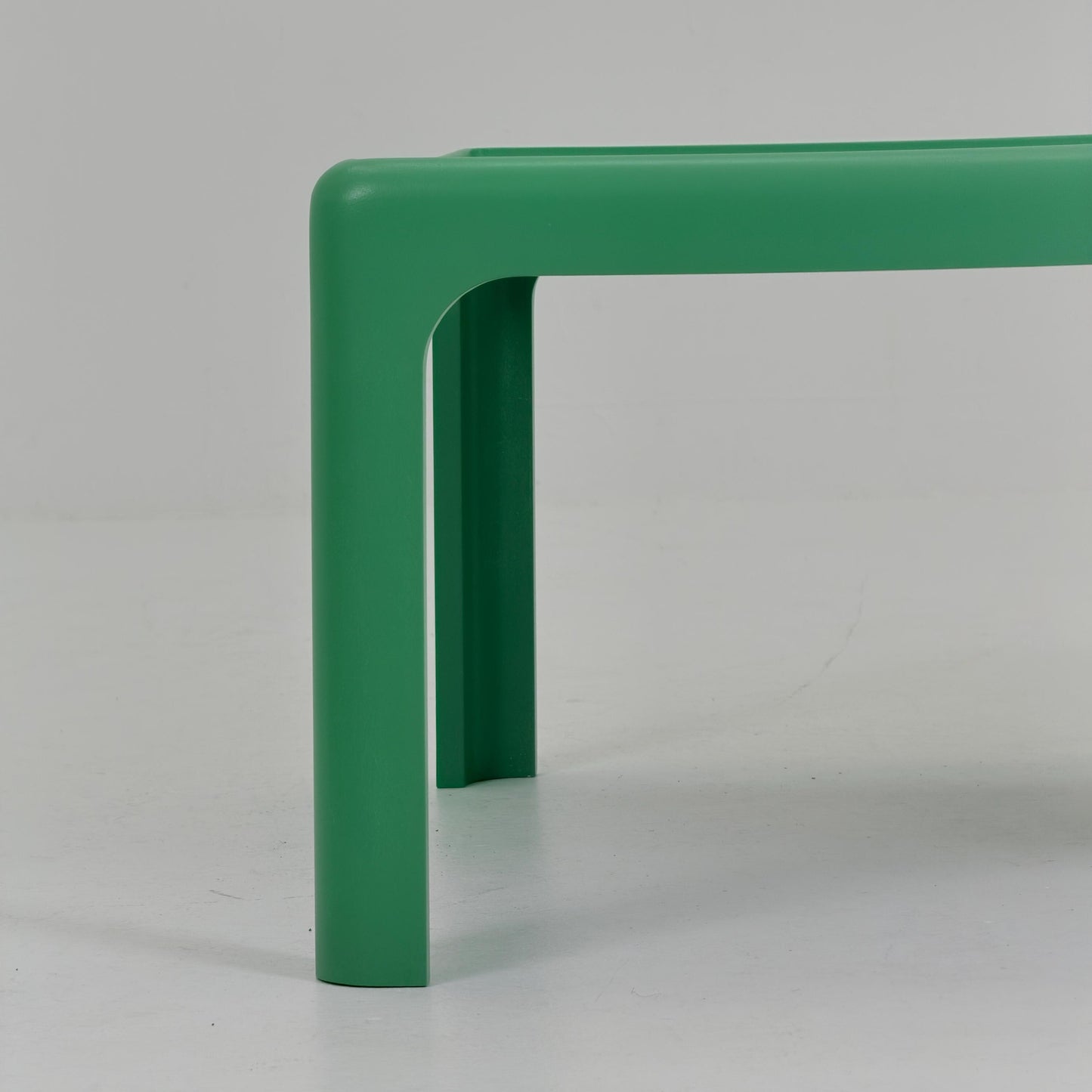 Mid Century Square MOD acrylic green coffee table by Poschinger Pur-Möbel Horn Germany 1970s