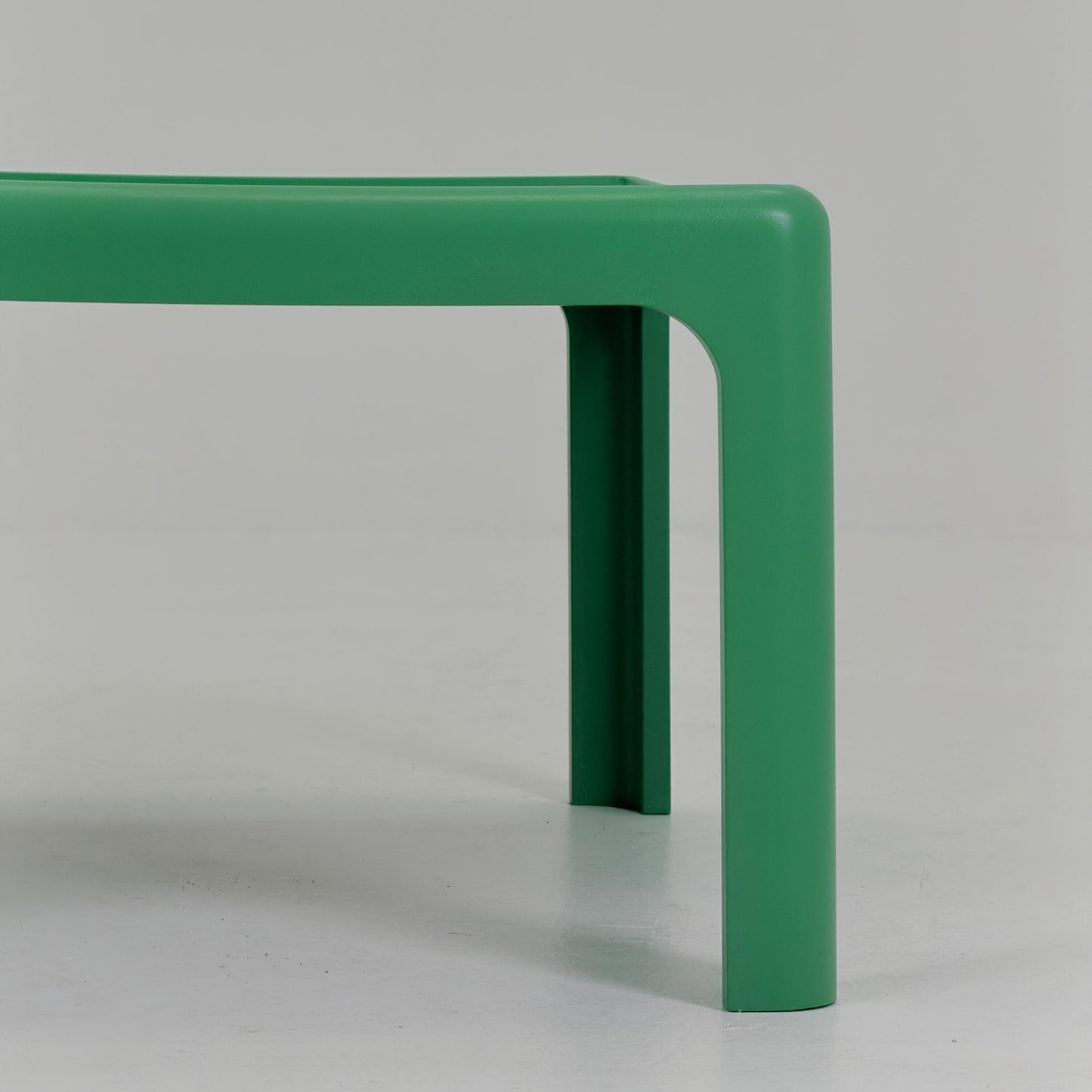 Mid Century Square MOD acrylic green coffee table by Poschinger Pur-Möbel Horn Germany 1970s