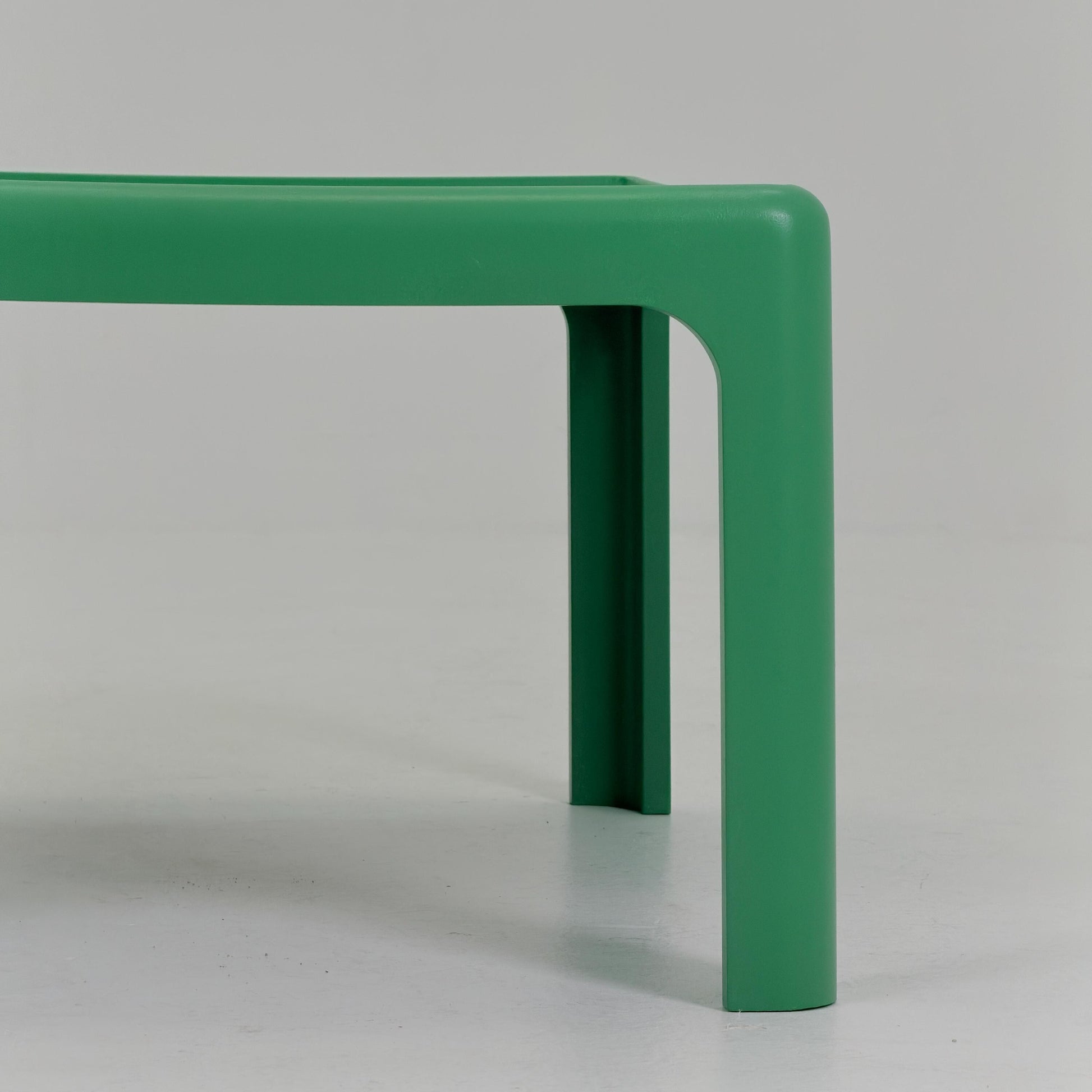 Mid Century Square MOD acrylic green coffee table by Poschinger Pur-Möbel Horn Germany 1970s