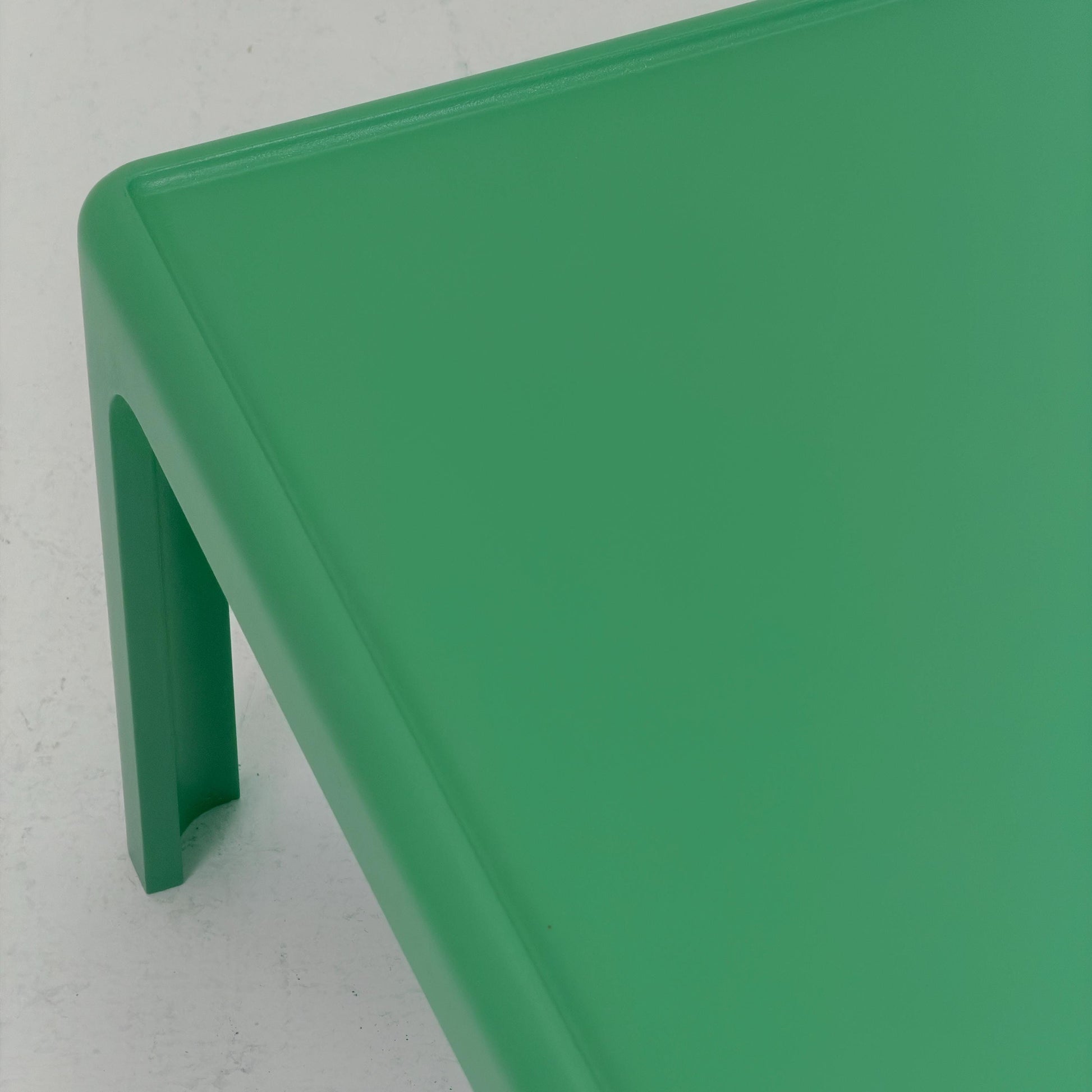 Mid Century Square MOD acrylic green coffee table by Poschinger Pur-Möbel Horn Germany 1970s