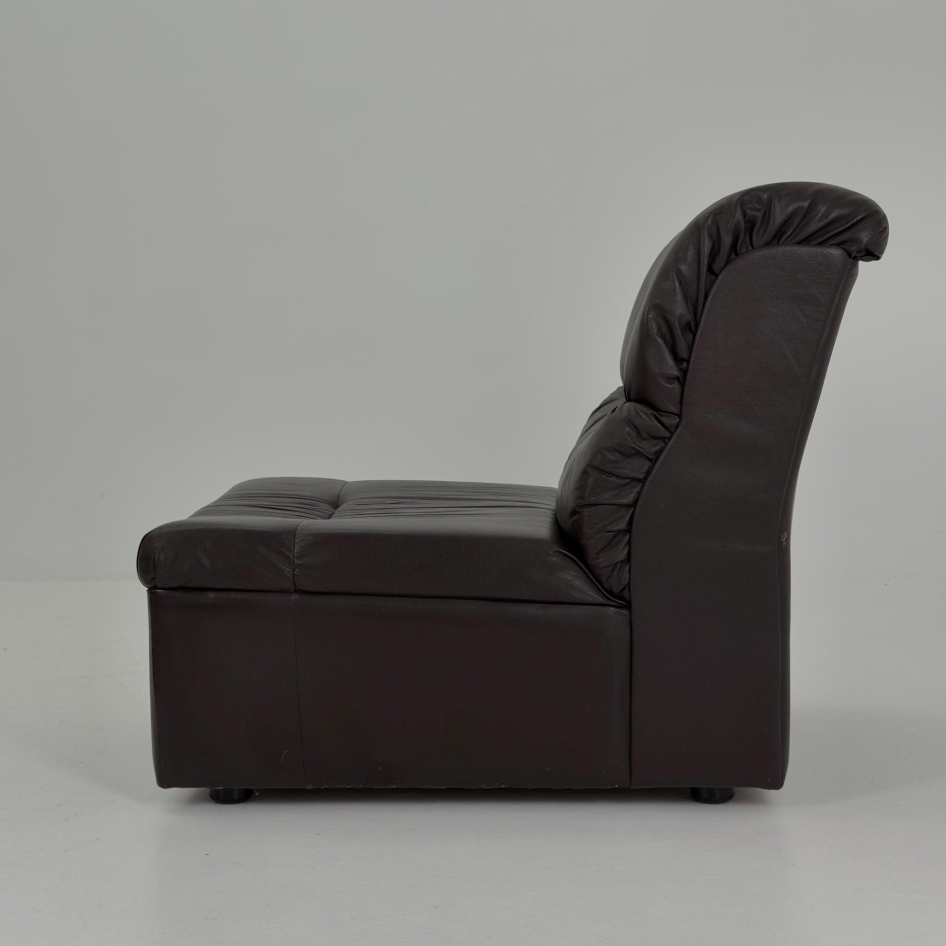 Mid-Century Chocolate Brown Leather Lounge Chair by Dreipunkt International, Germany, 1970s