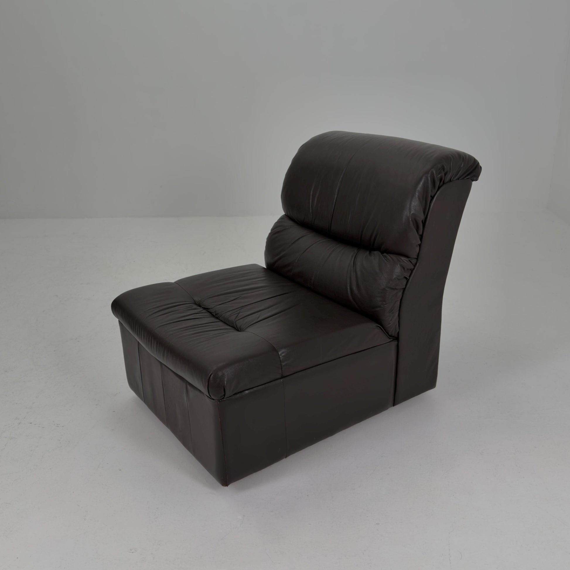 Mid-Century Chocolate Brown Leather Lounge Chair by Dreipunkt International, Germany, 1970s