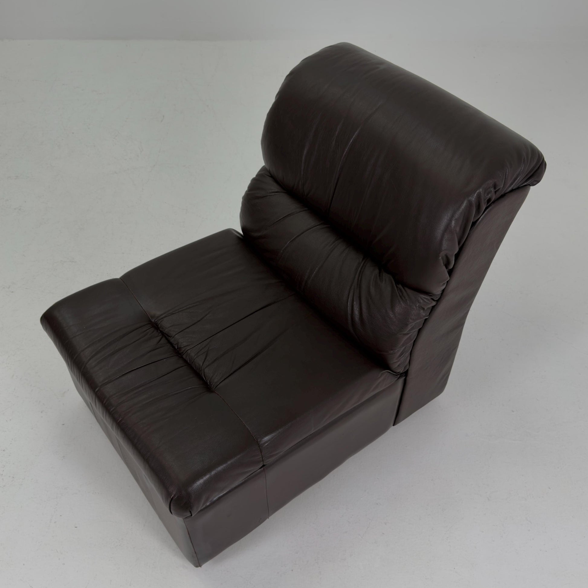 Mid-Century Chocolate Brown Leather Lounge Chair by Dreipunkt International, Germany, 1970s