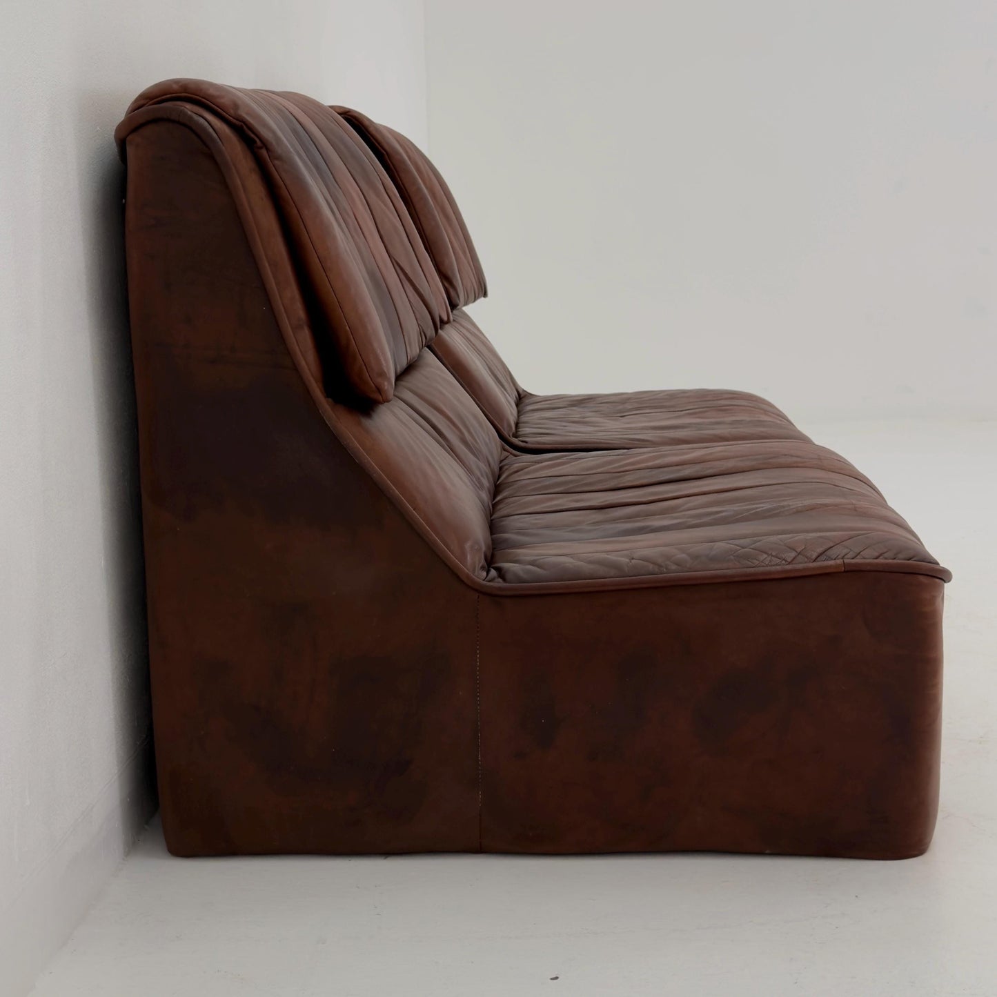1 of 2 Mid Century brown Leather Lounge Chairs, Germany 1970s