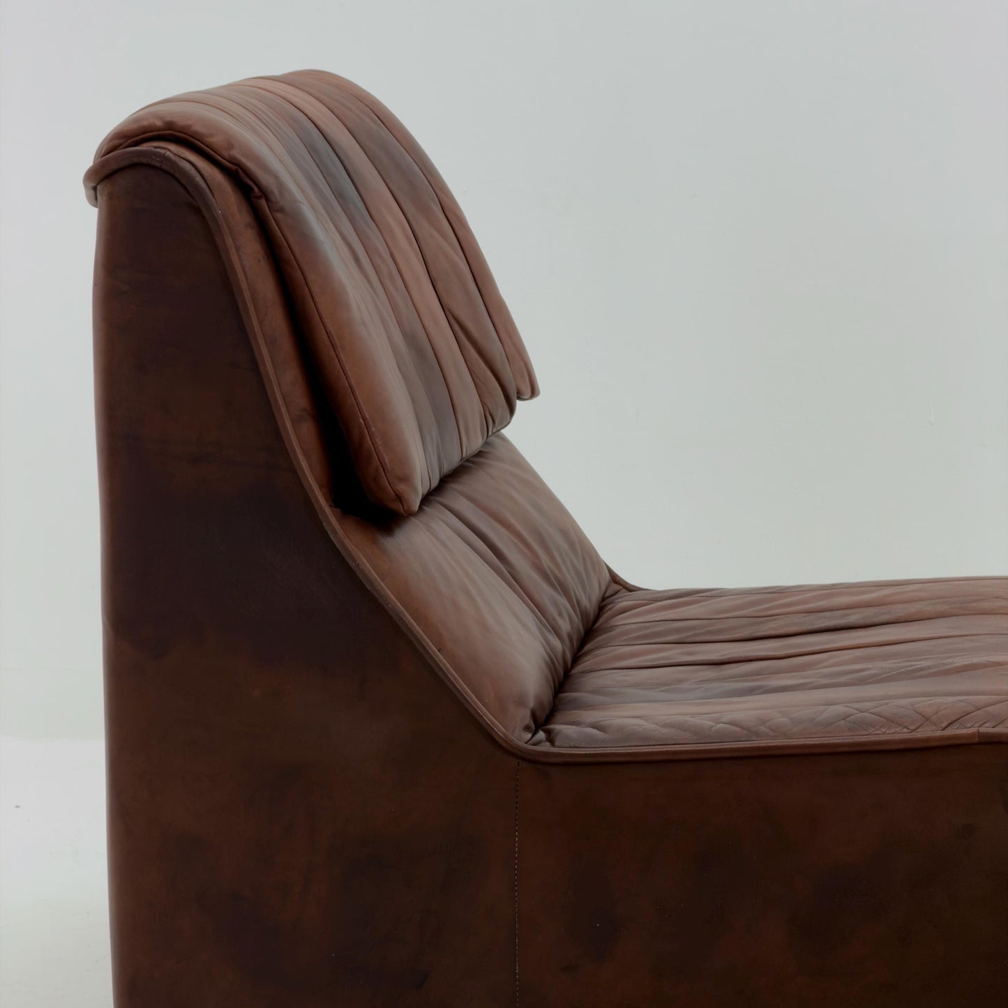 1 of 2 Mid Century brown Leather Lounge Chairs, Germany 1970s