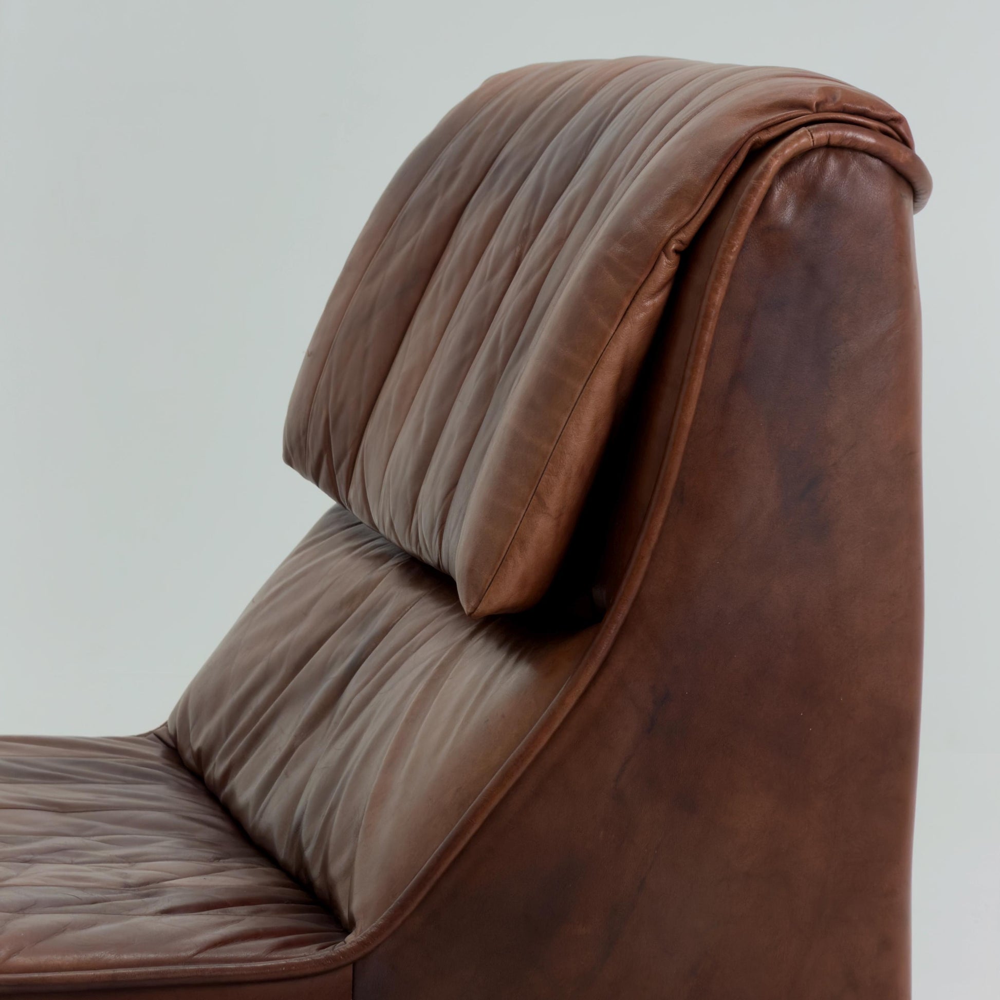 1 of 2 Mid Century brown Leather Lounge Chairs, Germany 1970s