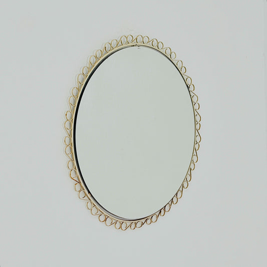 Space Age \Mid-Century Round Mirrror, 1970s