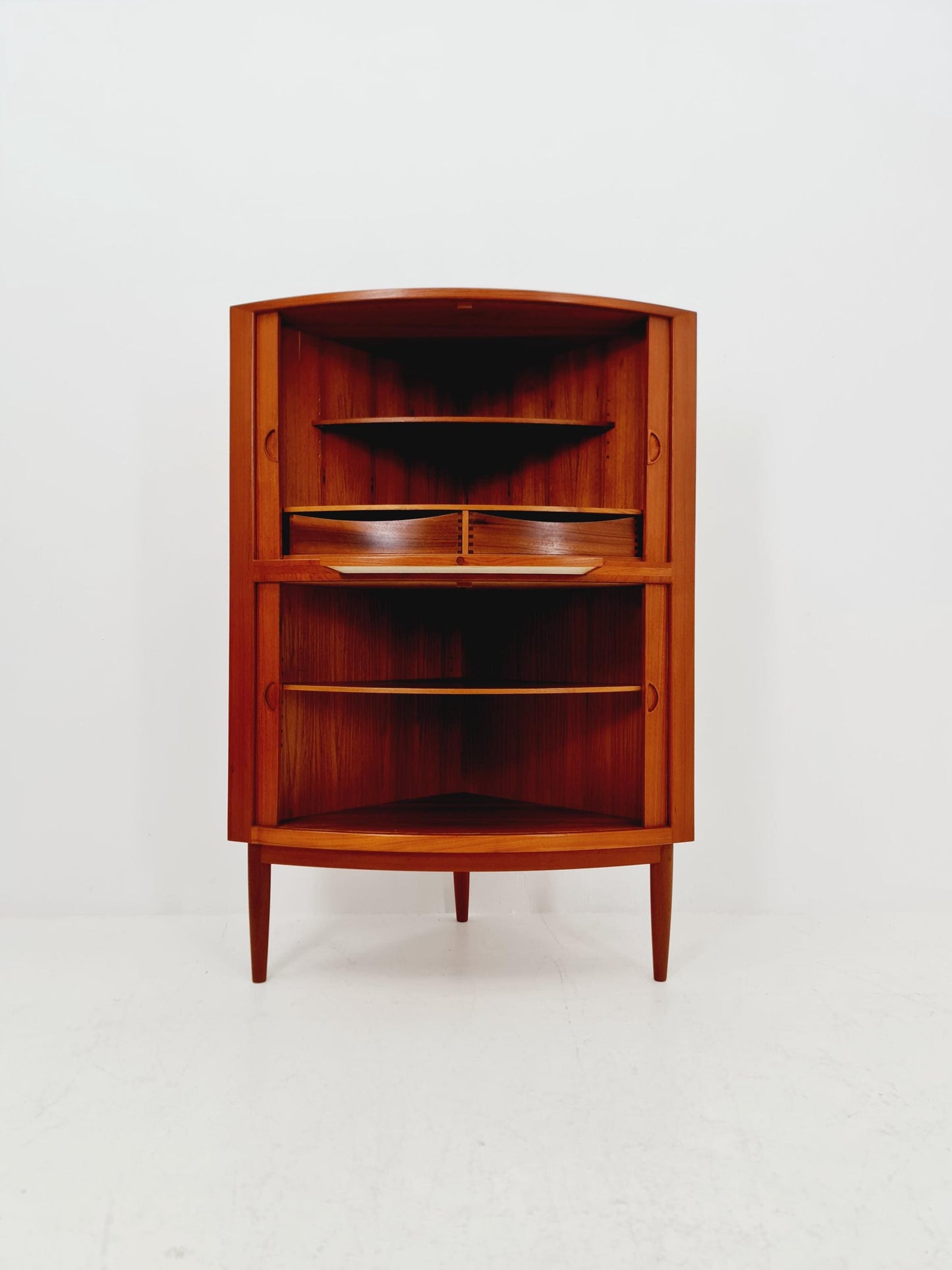 Mid Century Modern danish Drniks corner cabinet teak By johannes Anderson , 1960s