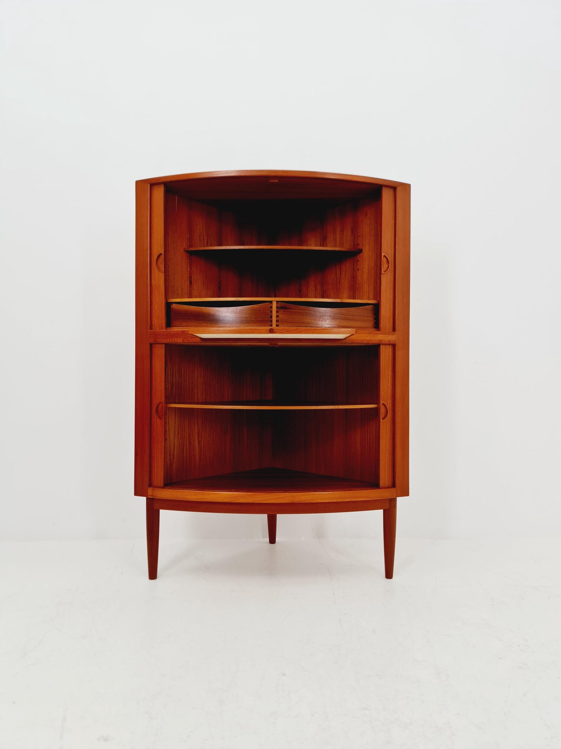 Mid Century Modern danish Drniks corner cabinet teak By johannes Anderson , 1960s