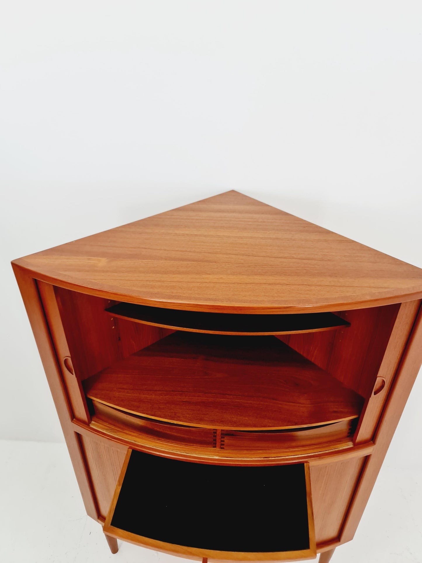 Mid Century Modern danish Drniks corner cabinet teak By johannes Anderson , 1960s