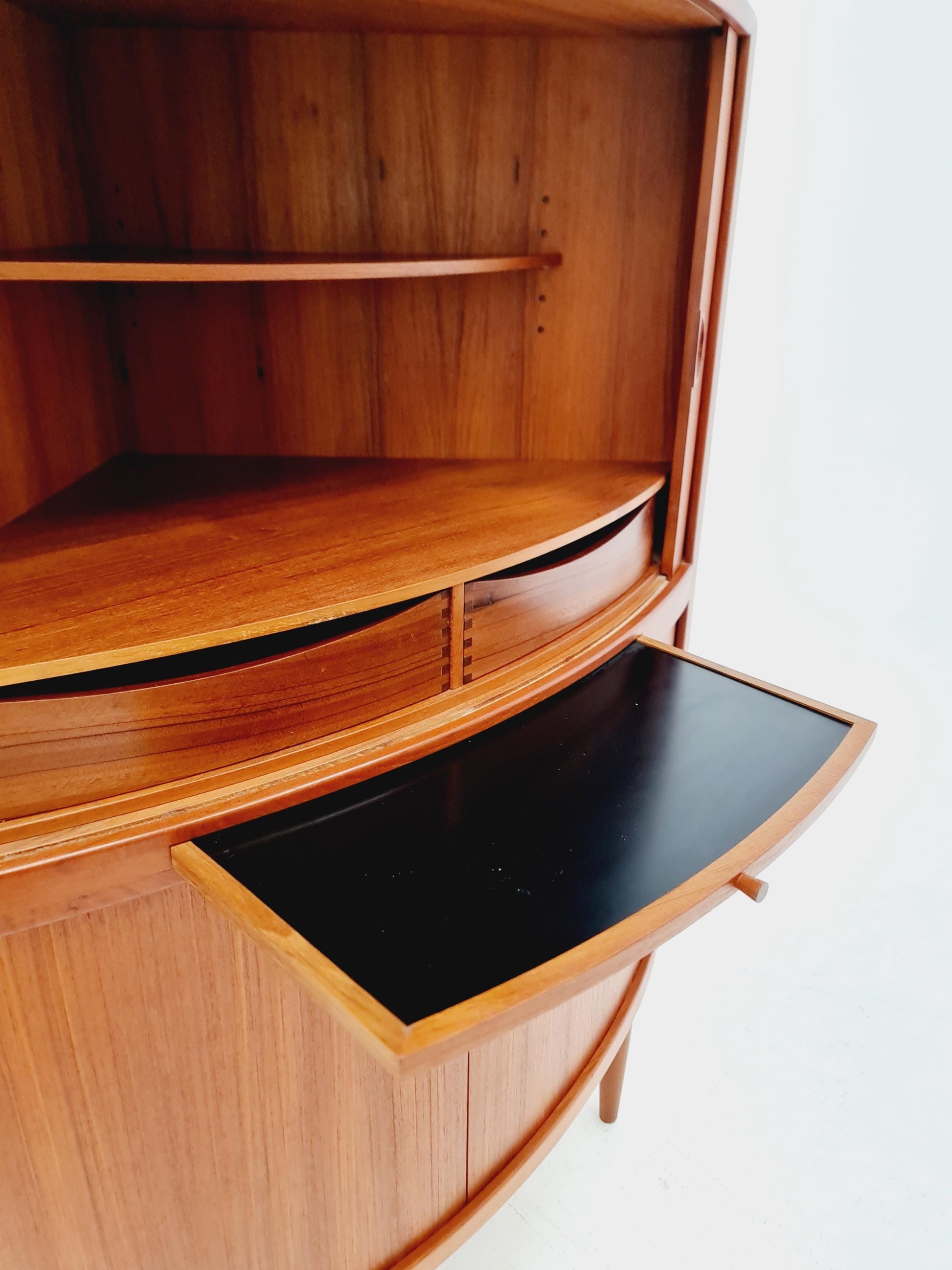 Mid Century Modern danish Drniks corner cabinet teak By johannes Anderson , 1960s