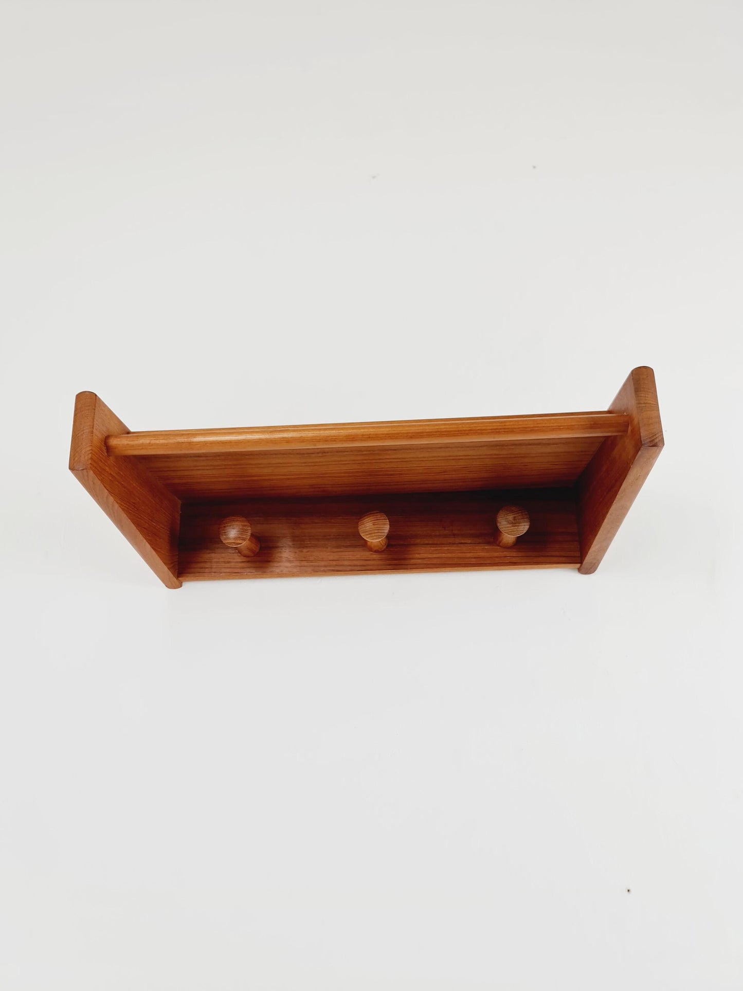 Mid century Danish Wardarobe By Vildbjerg Møbelfabrik, Solid teak wall coat rack 1960s