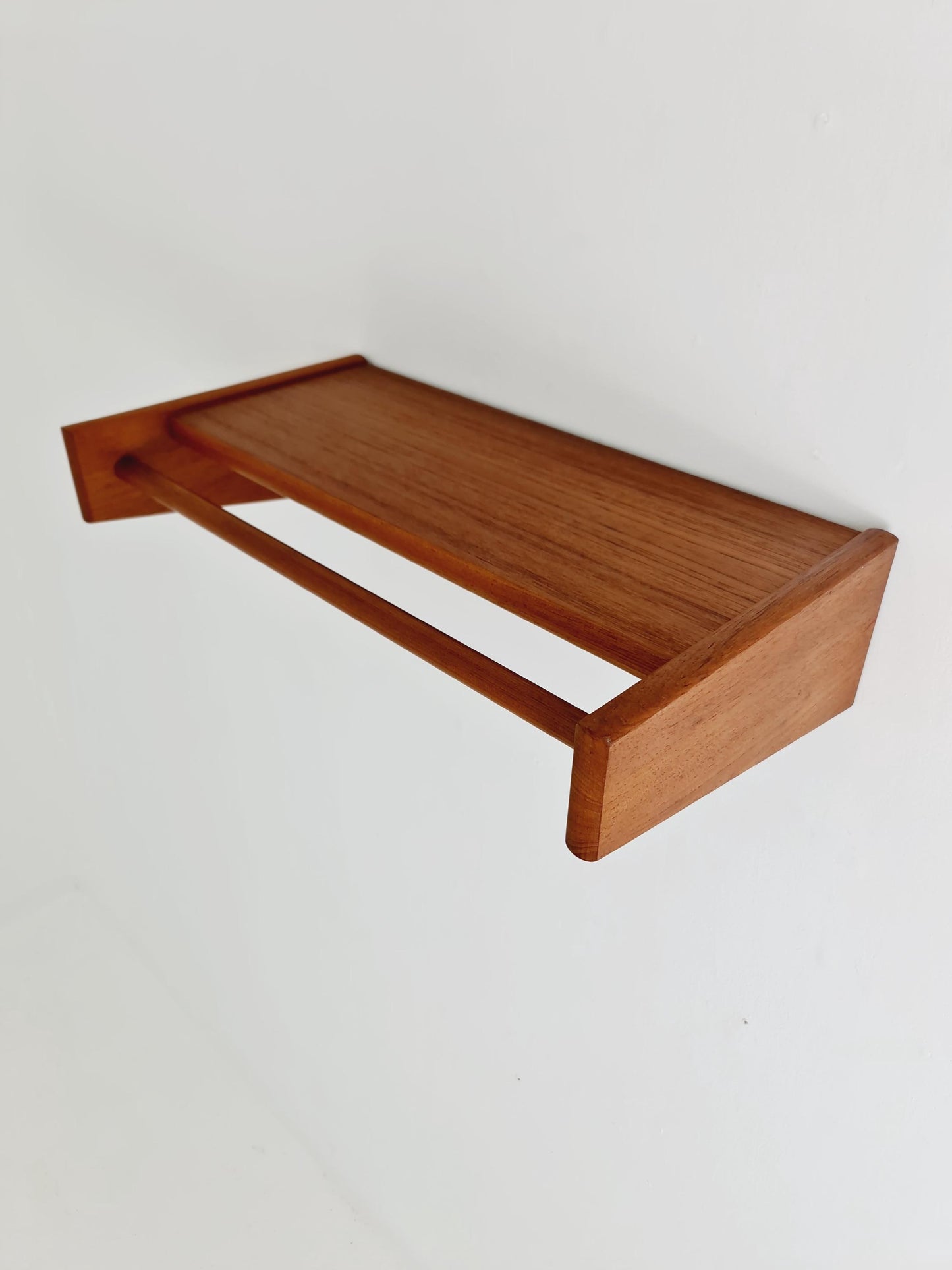 Mid century Danish Wardarobe By Vildbjerg Møbelfabrik, Solid teak wall coat rack 1960s