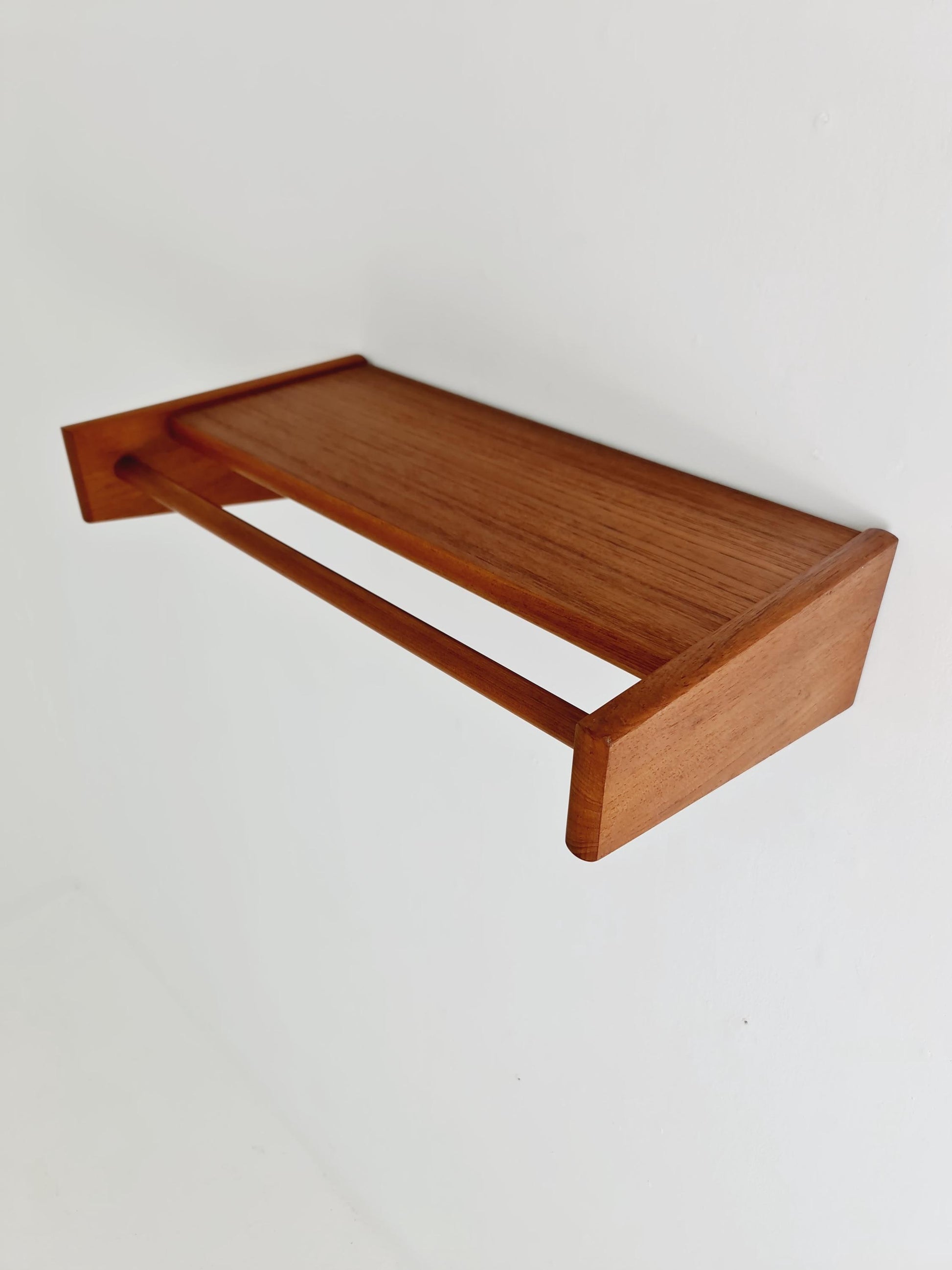 Mid century Danish Wardarobe By Vildbjerg Møbelfabrik, Solid teak wall coat rack 1960s