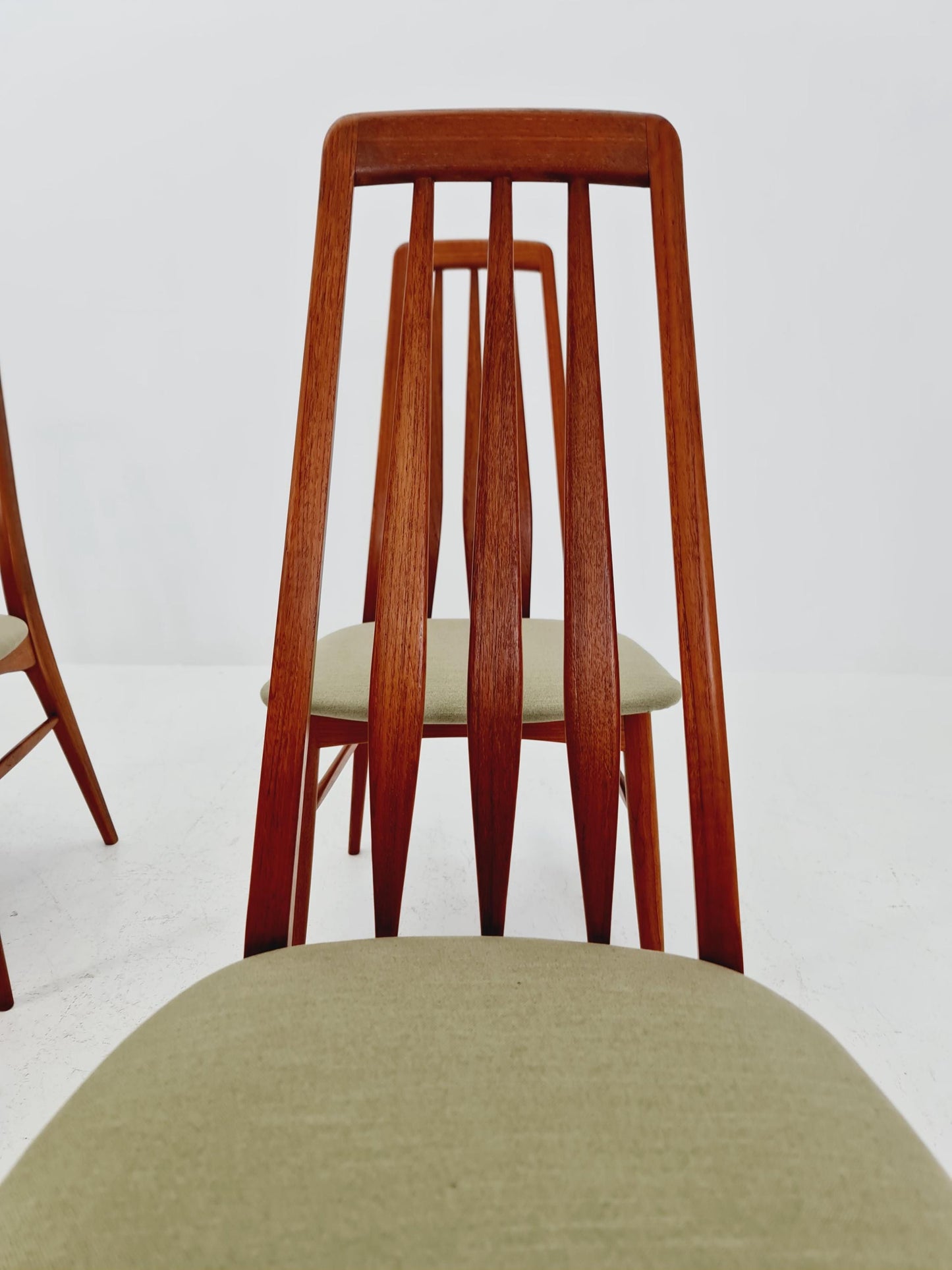 Midcentury teak Dining Eva chairs by Niels Koefoed for Koefoeds Hornslet 1960s, set of 6
