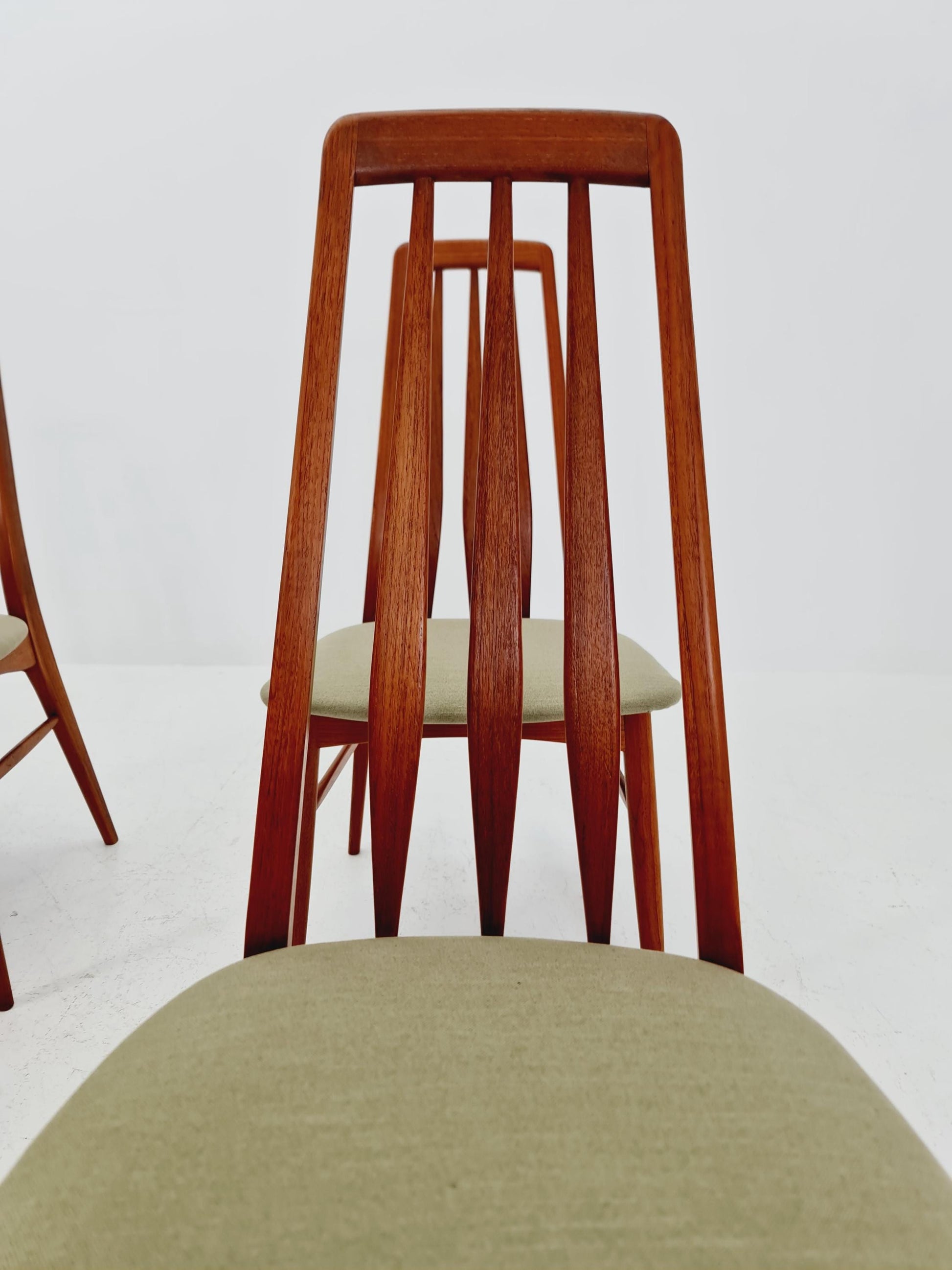 Midcentury teak Dining Eva chairs by Niels Koefoed for Koefoeds Hornslet 1960s, set of 6