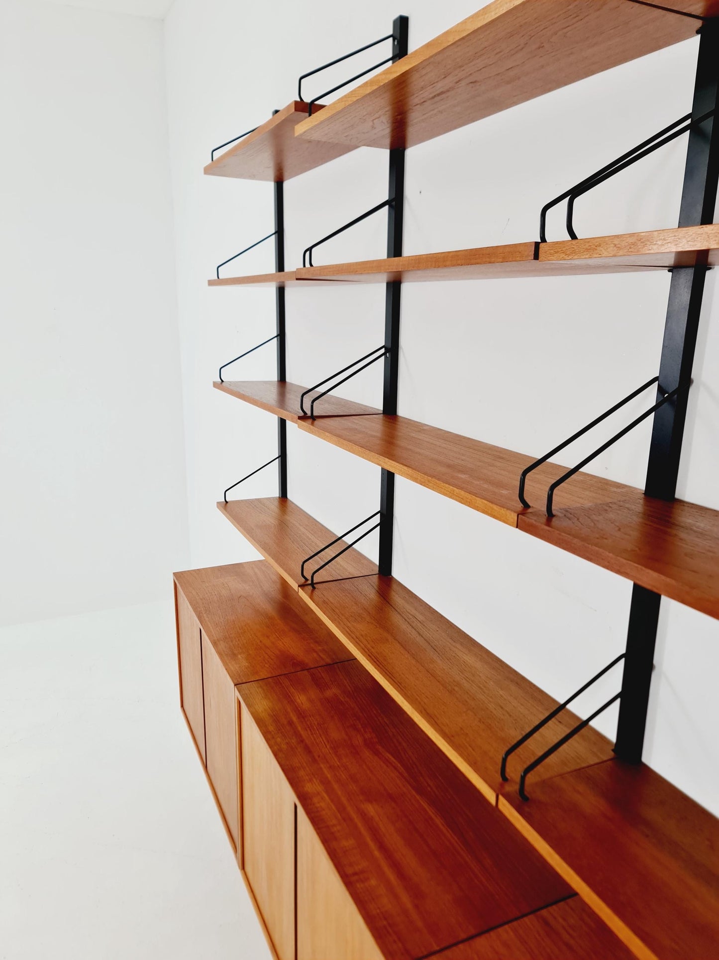Big Mid century Danish Teak Wall Unit with 3 cabinets by Poul Cadovius for Cado, Denmark, 1960s
